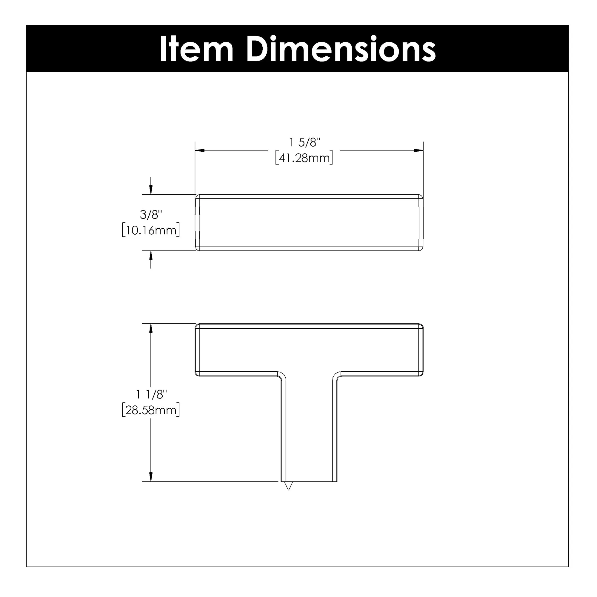 1-5/8 Inch x 3/8 Inch Skylight T-Knob
