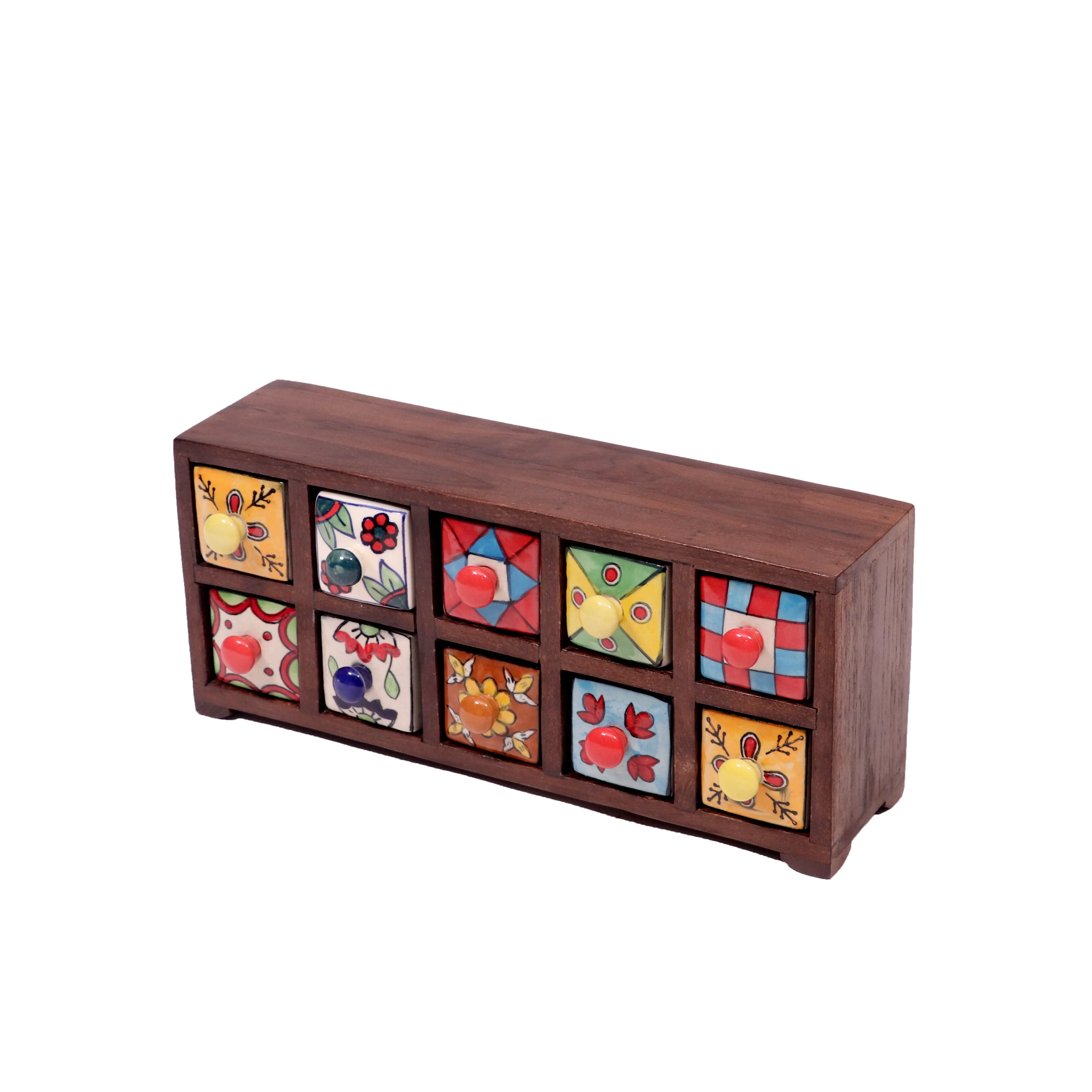 10 drawers double row ceramic miniature chest-(Dark Touch)