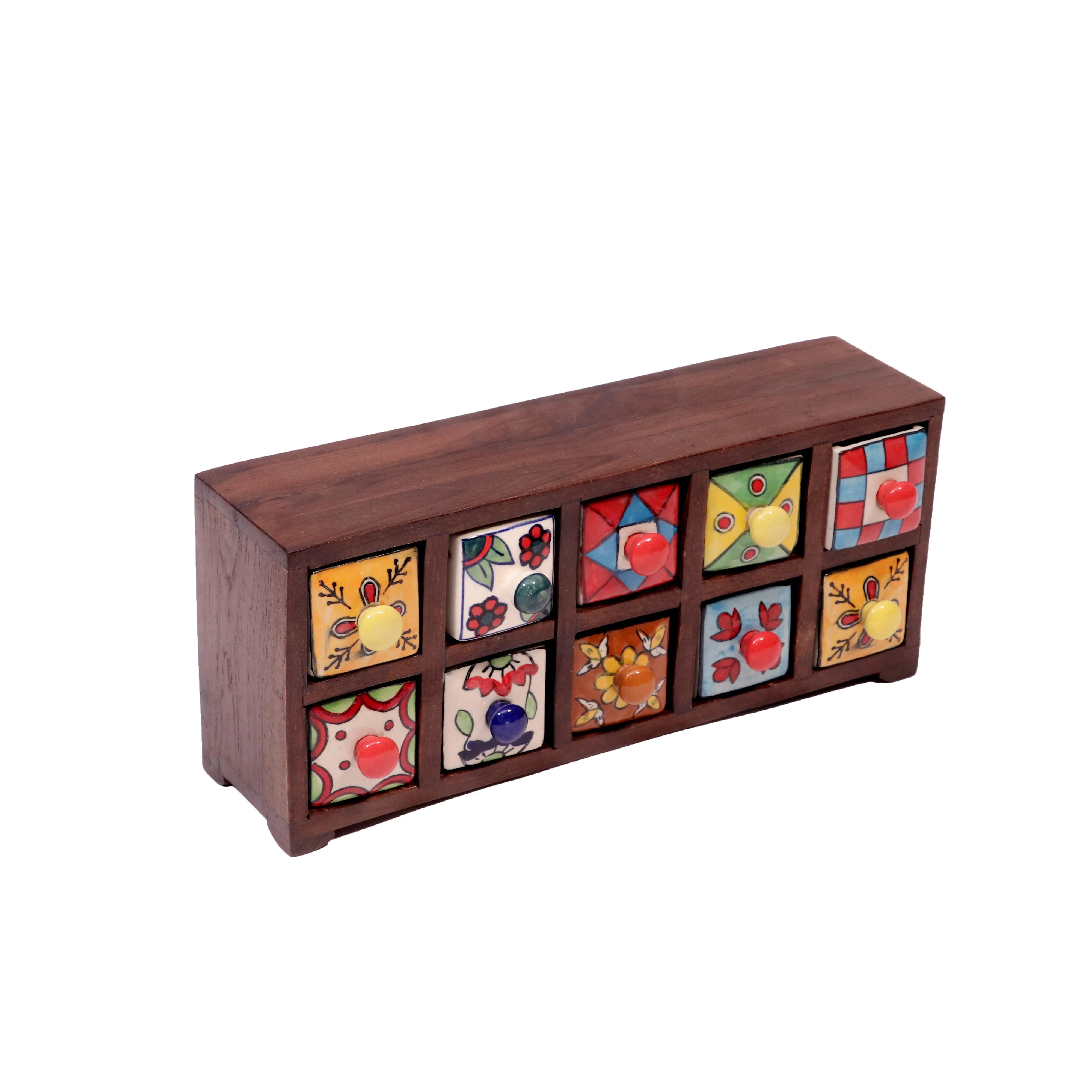 10 drawers double row ceramic miniature chest-(Dark Touch)