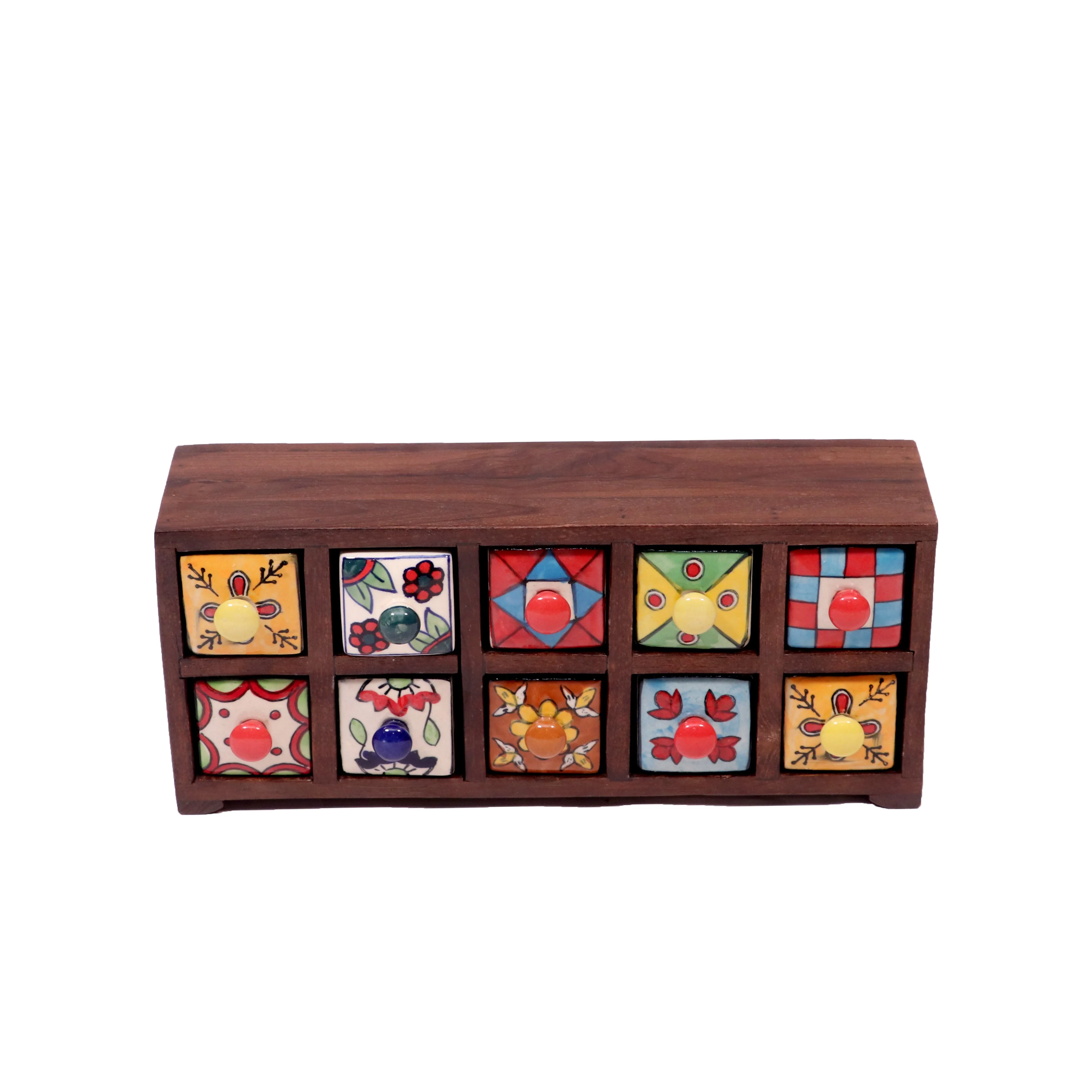 10 drawers double row ceramic miniature chest-(Dark Touch)