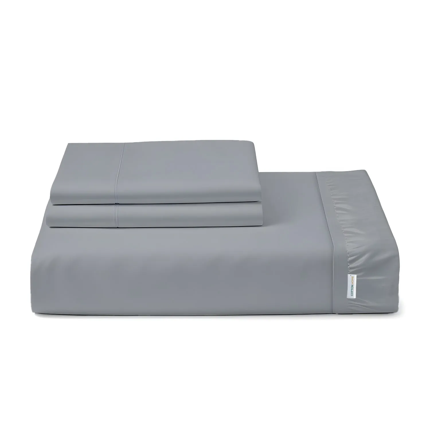 100% Egyptian Cotton 3PC Fitted Sheet 200X200 30CM Cotton Home Sateen Silver