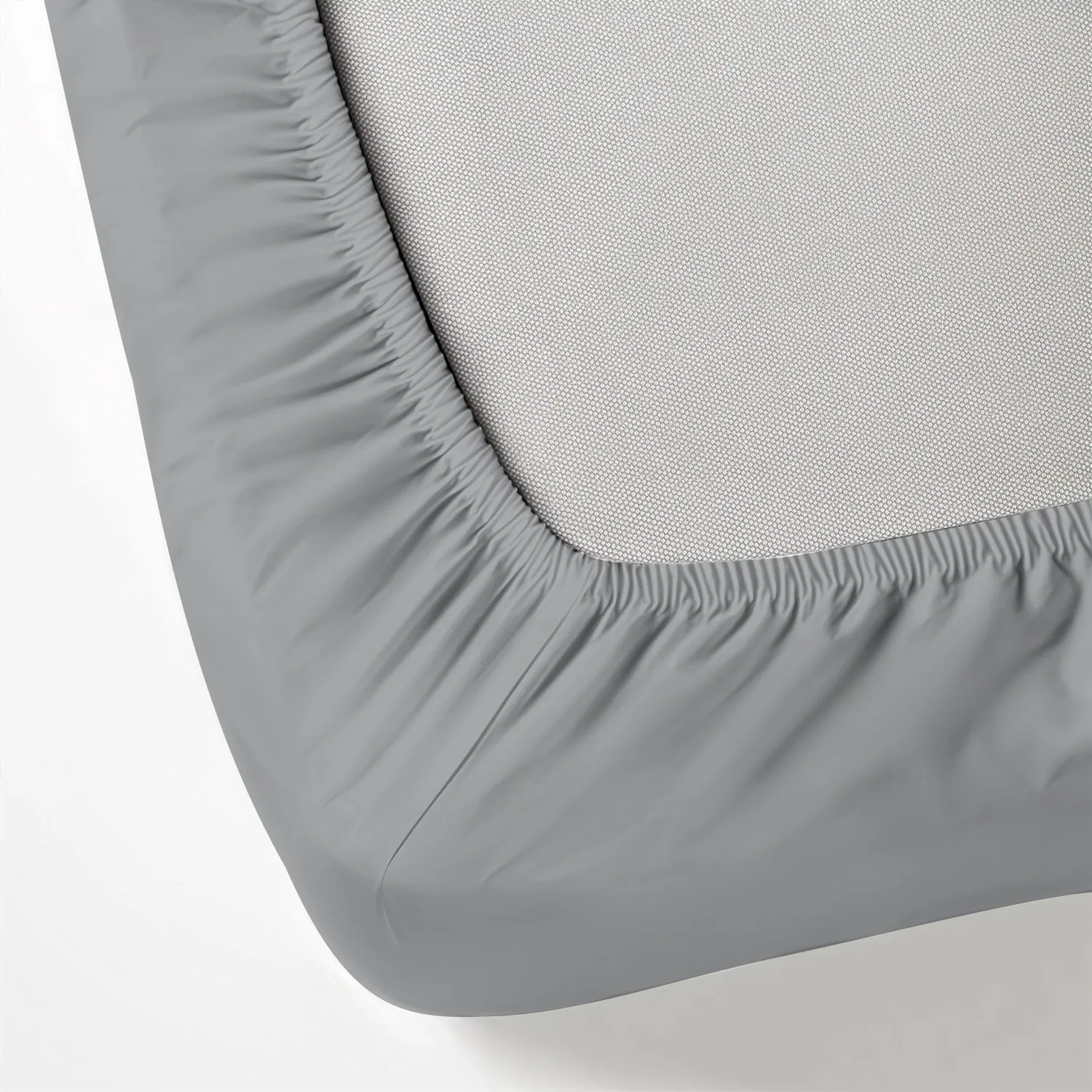 100% Egyptian Cotton 3PC Fitted Sheet 200X200 30CM Cotton Home Sateen Silver