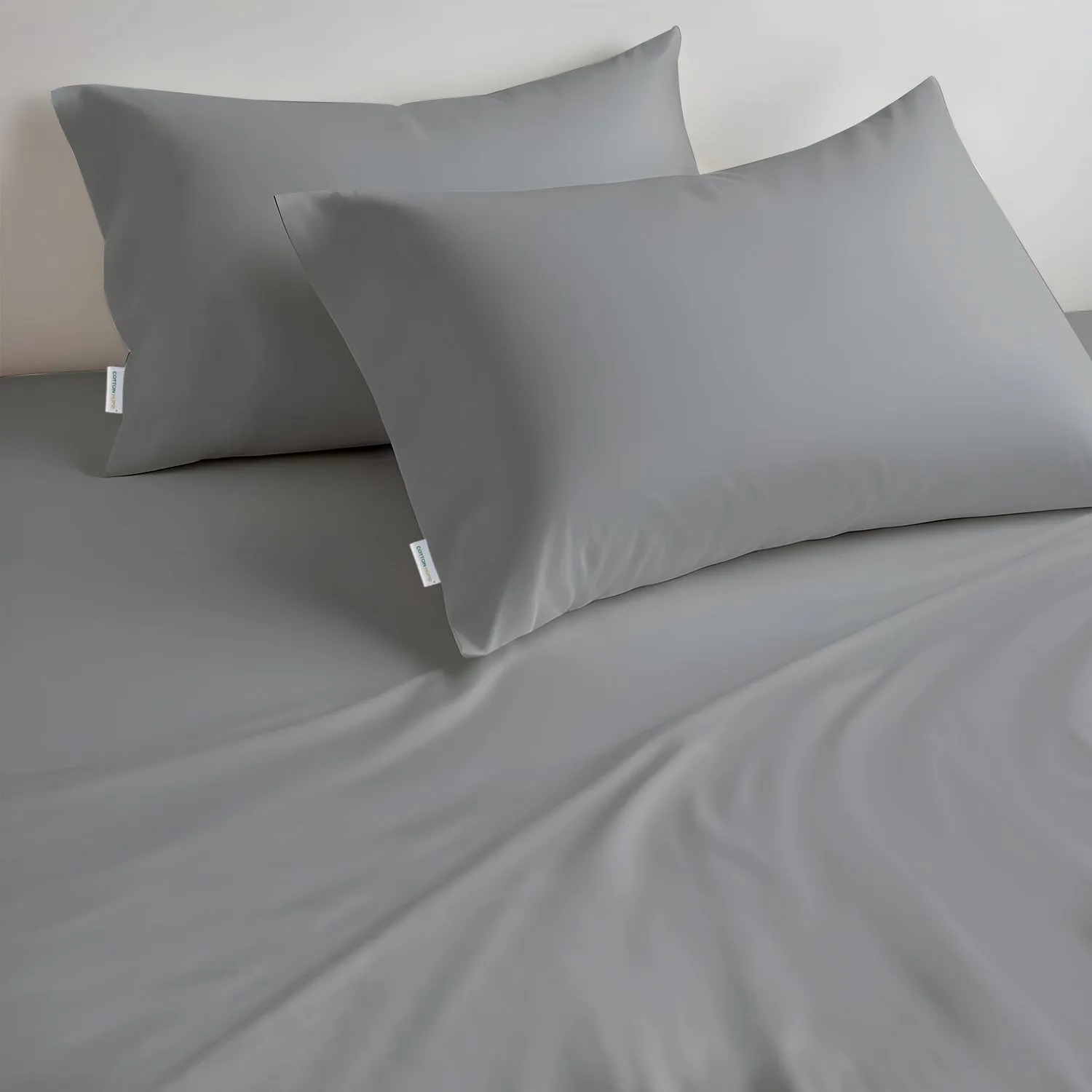 100% Egyptian Cotton 3PC Fitted Sheet 200X200 30CM Cotton Home Sateen Silver