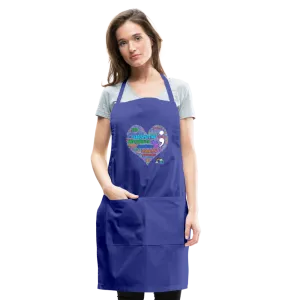 Adjustable Apron - WordCloud Semicolon Heart