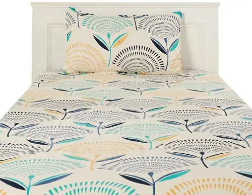 Amazon Brand - Solimo Super Soft Polyester Single Bedsheet with 1 Pillow Cover | 125 GSM (Blue 2)
