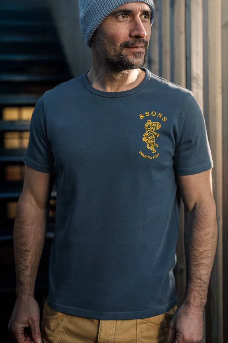 &SONS Climbing Tiger T-Shirt Navy