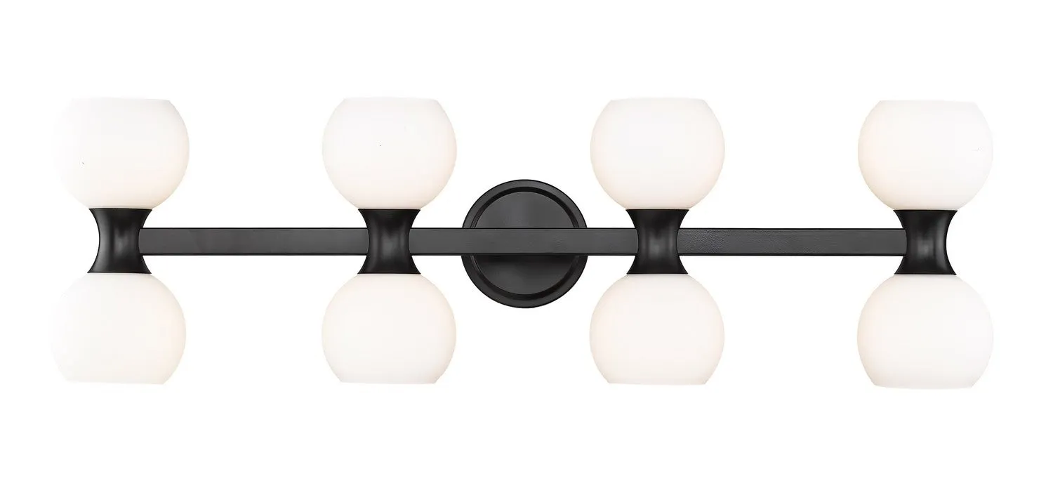 Artemis Eight Light Vanity in Matte Black