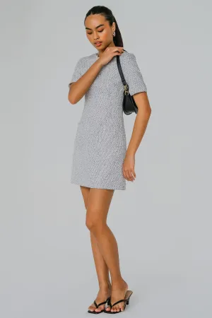 Avery Essential Tweed Dress (White)