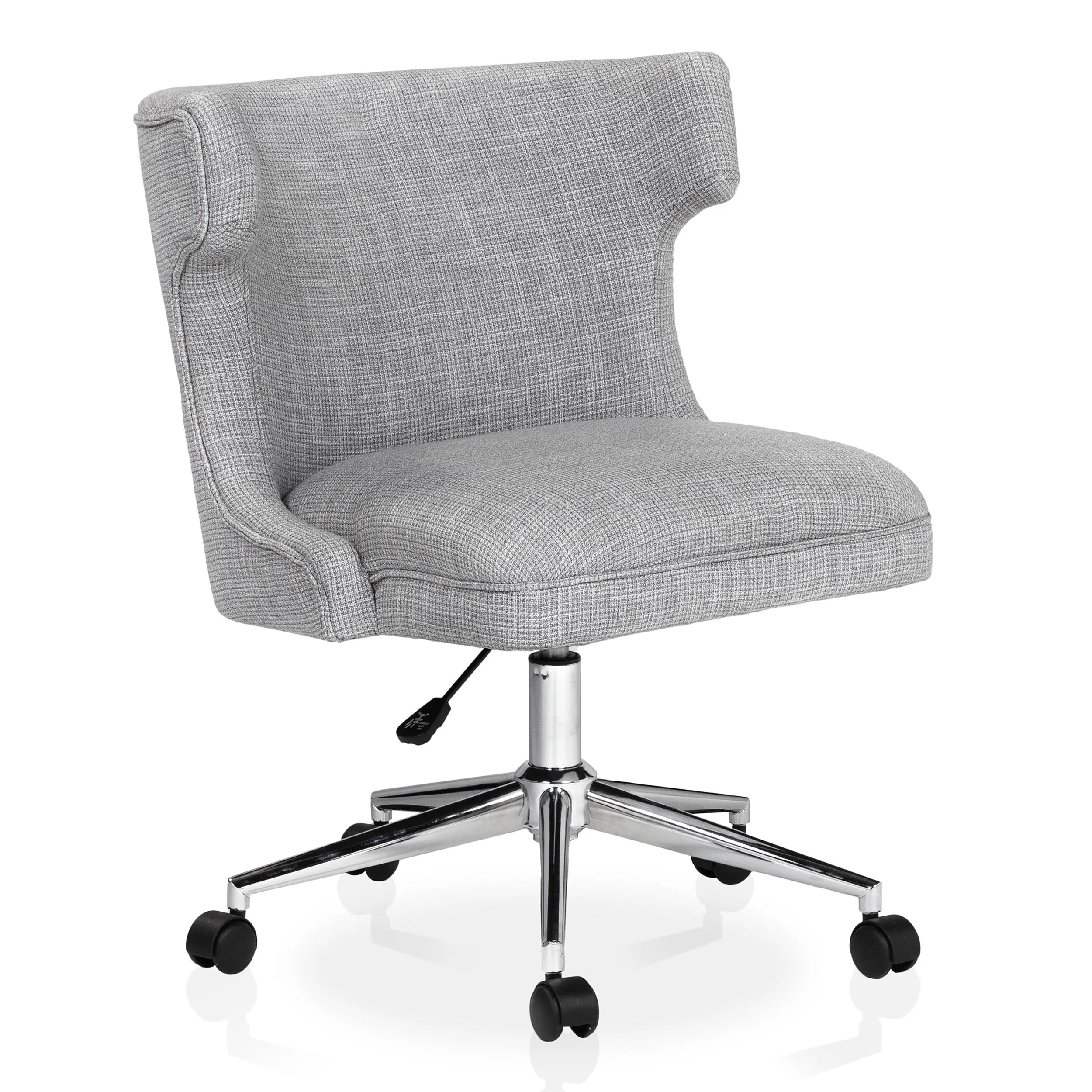 Ayles Chic Gray Low Wingback Swivel Office Chair