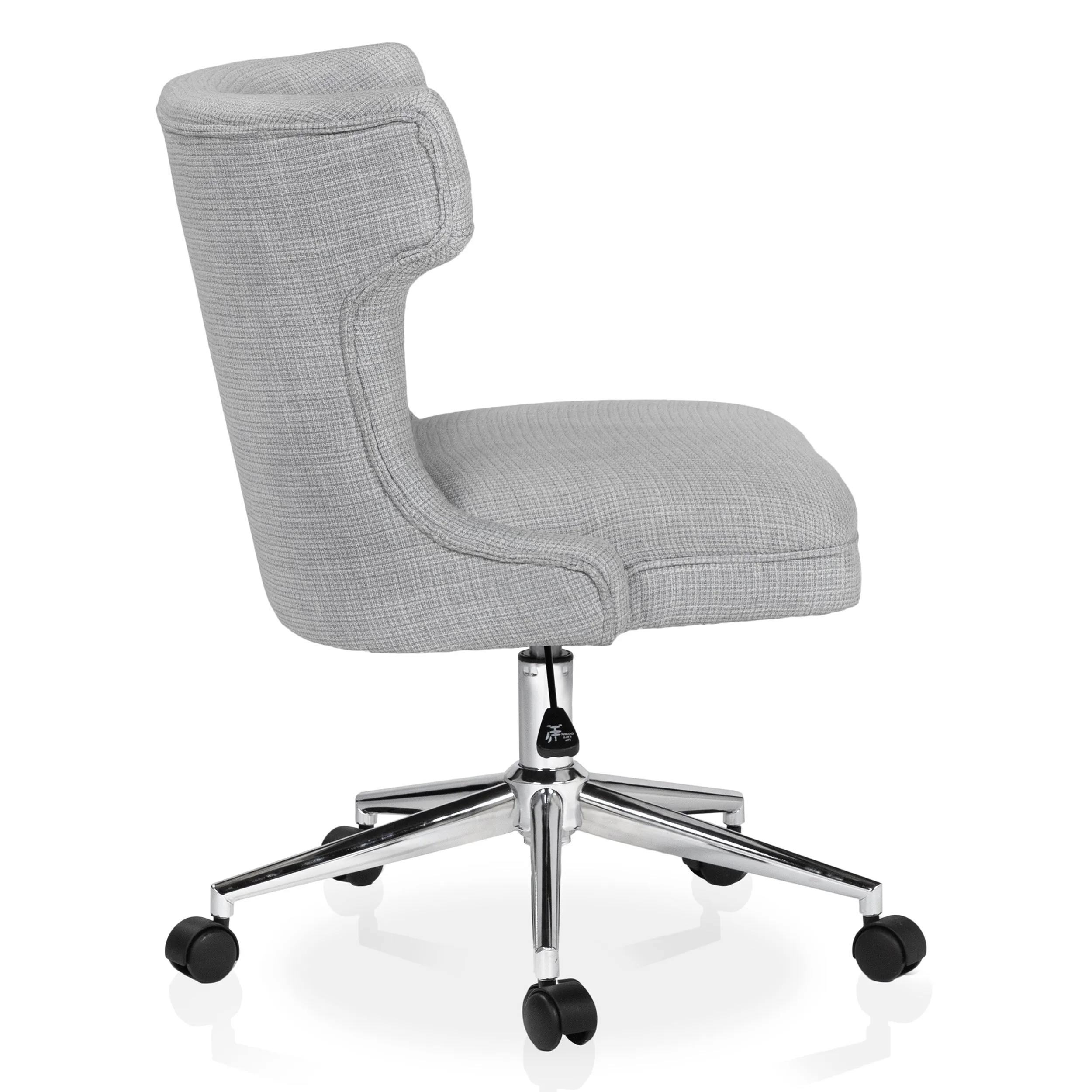 Ayles Chic Gray Low Wingback Swivel Office Chair