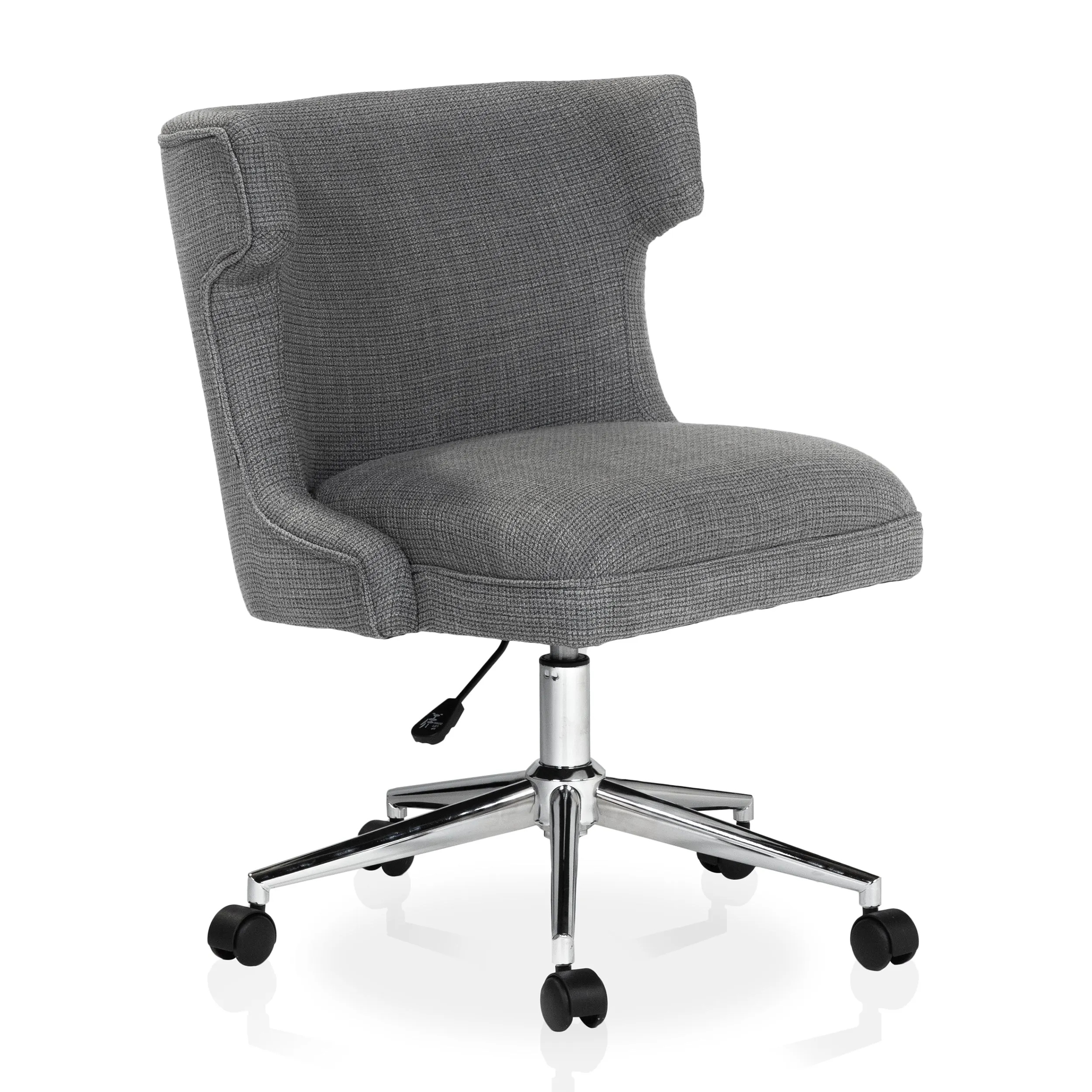 Ayles Chic Gray Low Wingback Swivel Office Chair