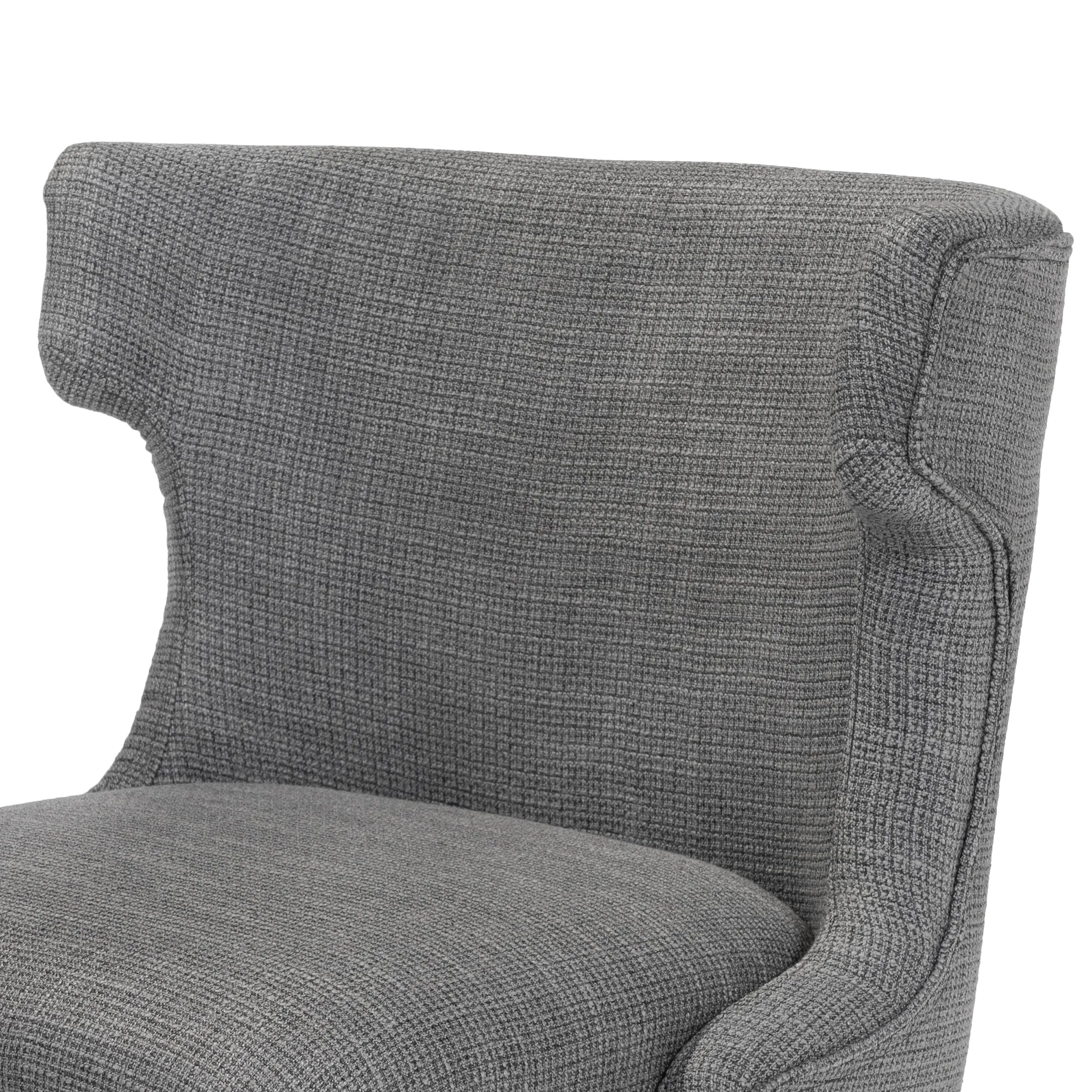 Ayles Chic Gray Low Wingback Swivel Office Chair