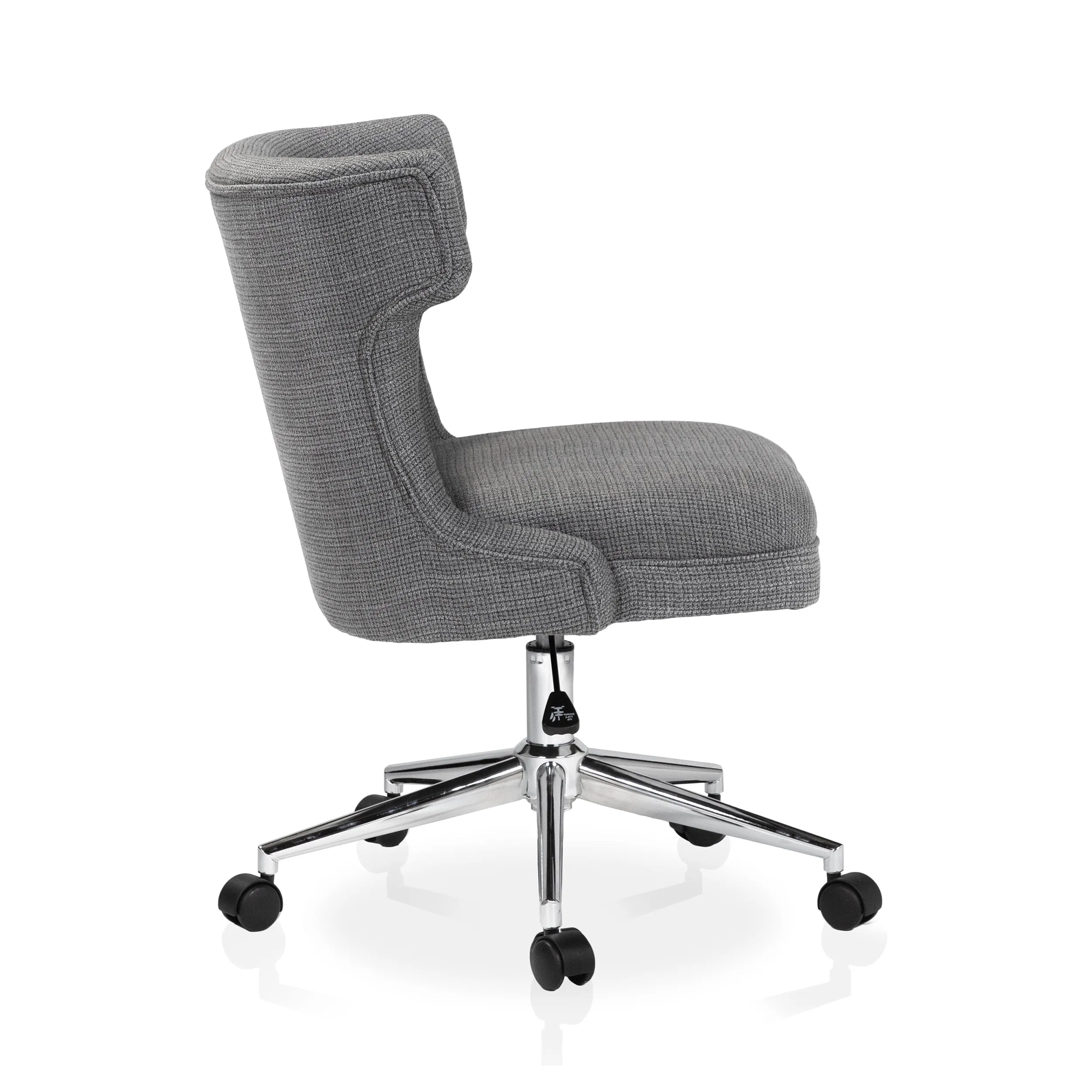 Ayles Chic Gray Low Wingback Swivel Office Chair