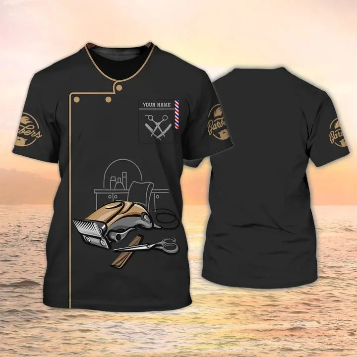 Barber Clothing Barber Tools Shirt Barber Shop Uniform 3D Barber Tee Shirts