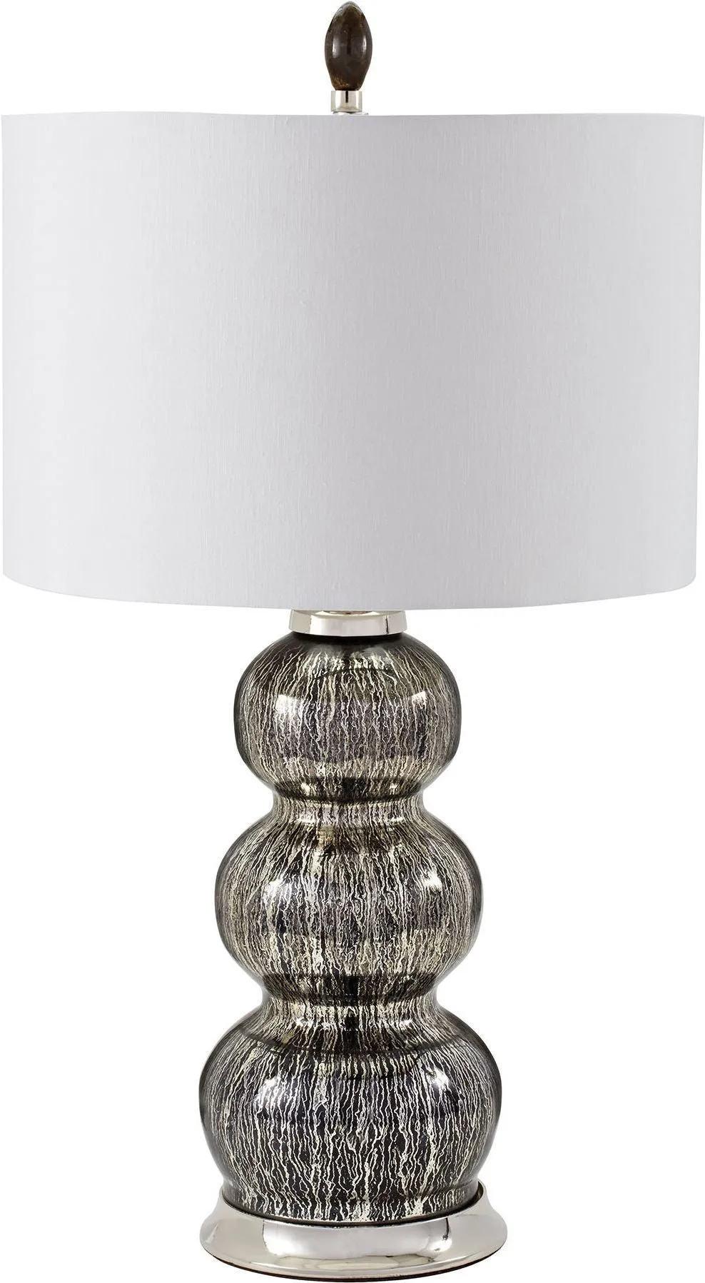 Black Mercury Gourd Table Lamp With Pure White Shade
