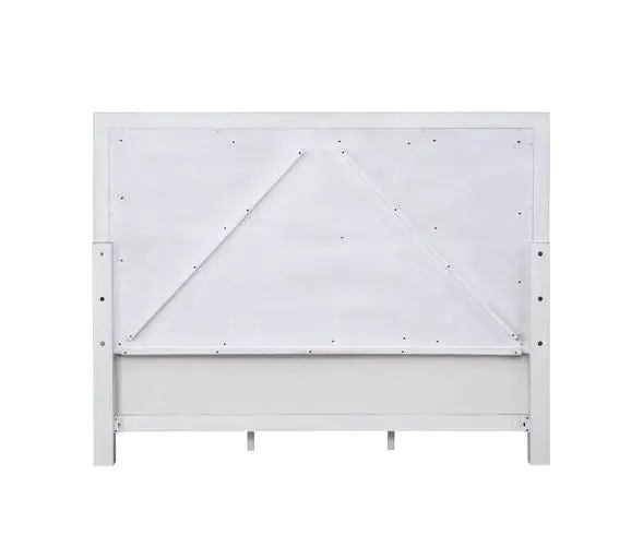 Branson King Bed, Light Gray Linen, Rustic Gray & Weathered White Finish