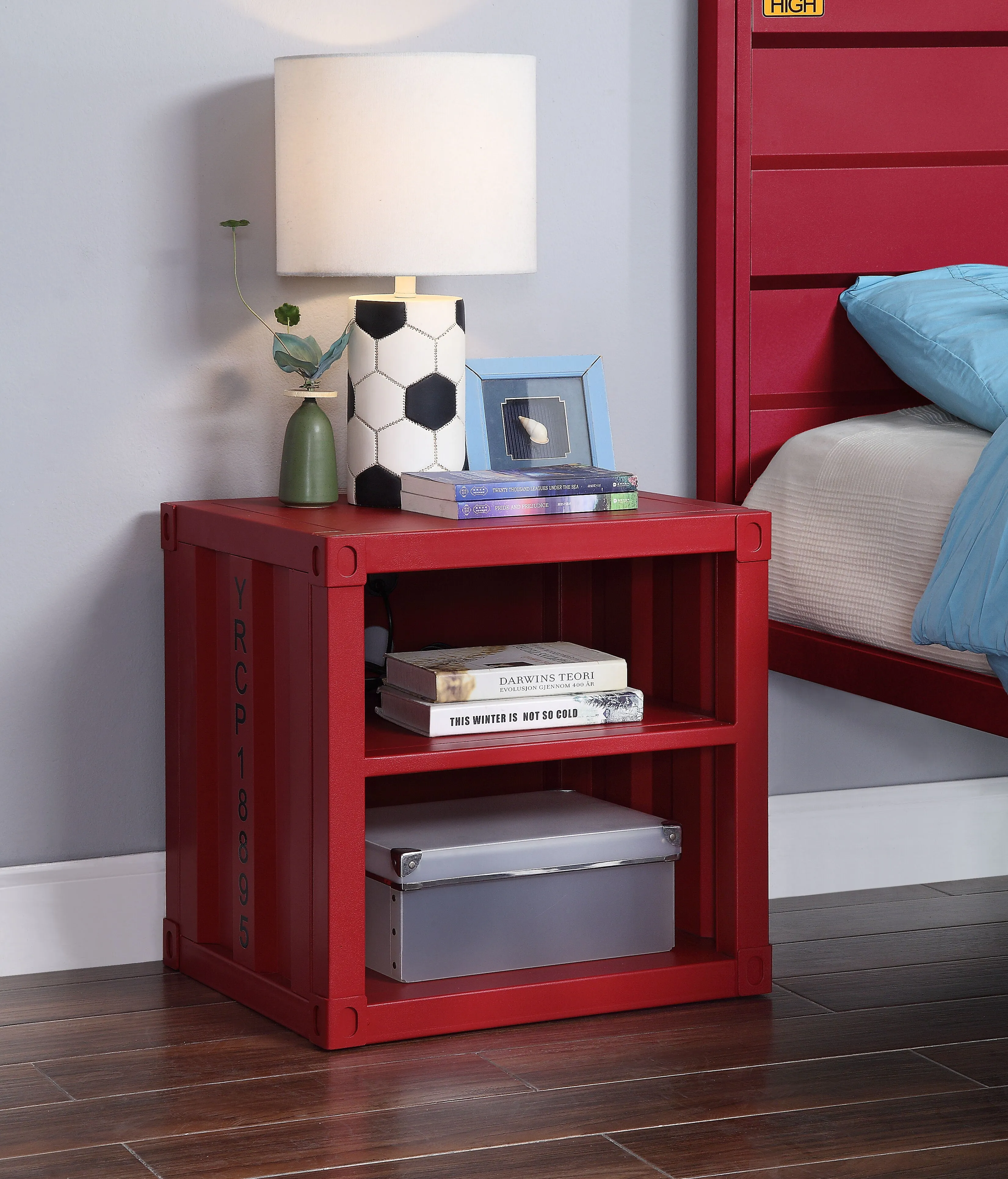 Cargo - Nightstand With USB - Red