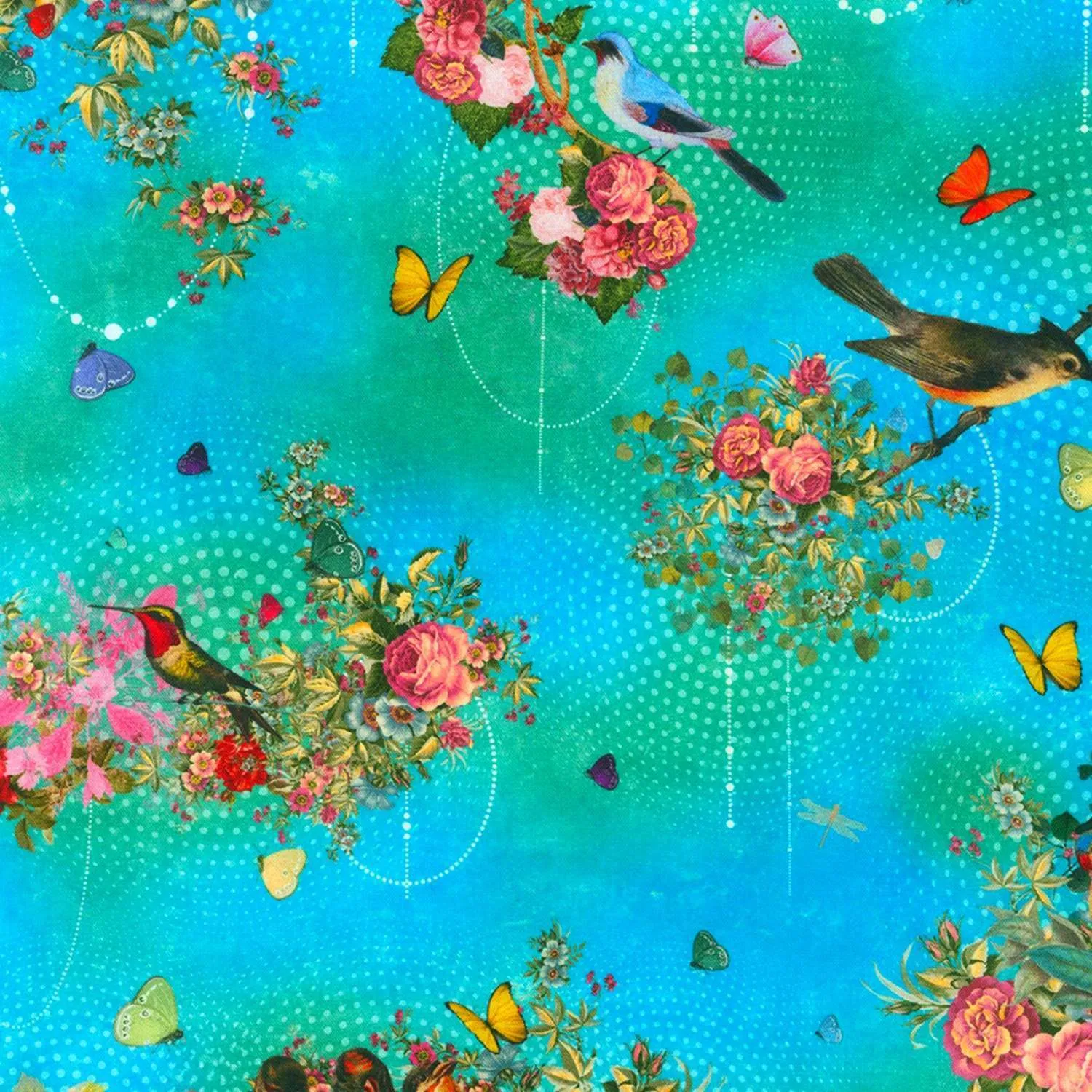 Charlotte Emma Dress | ‘Garden’ from the Enchanted Aviary Collection by Robert Kaufman ~ Sz 3