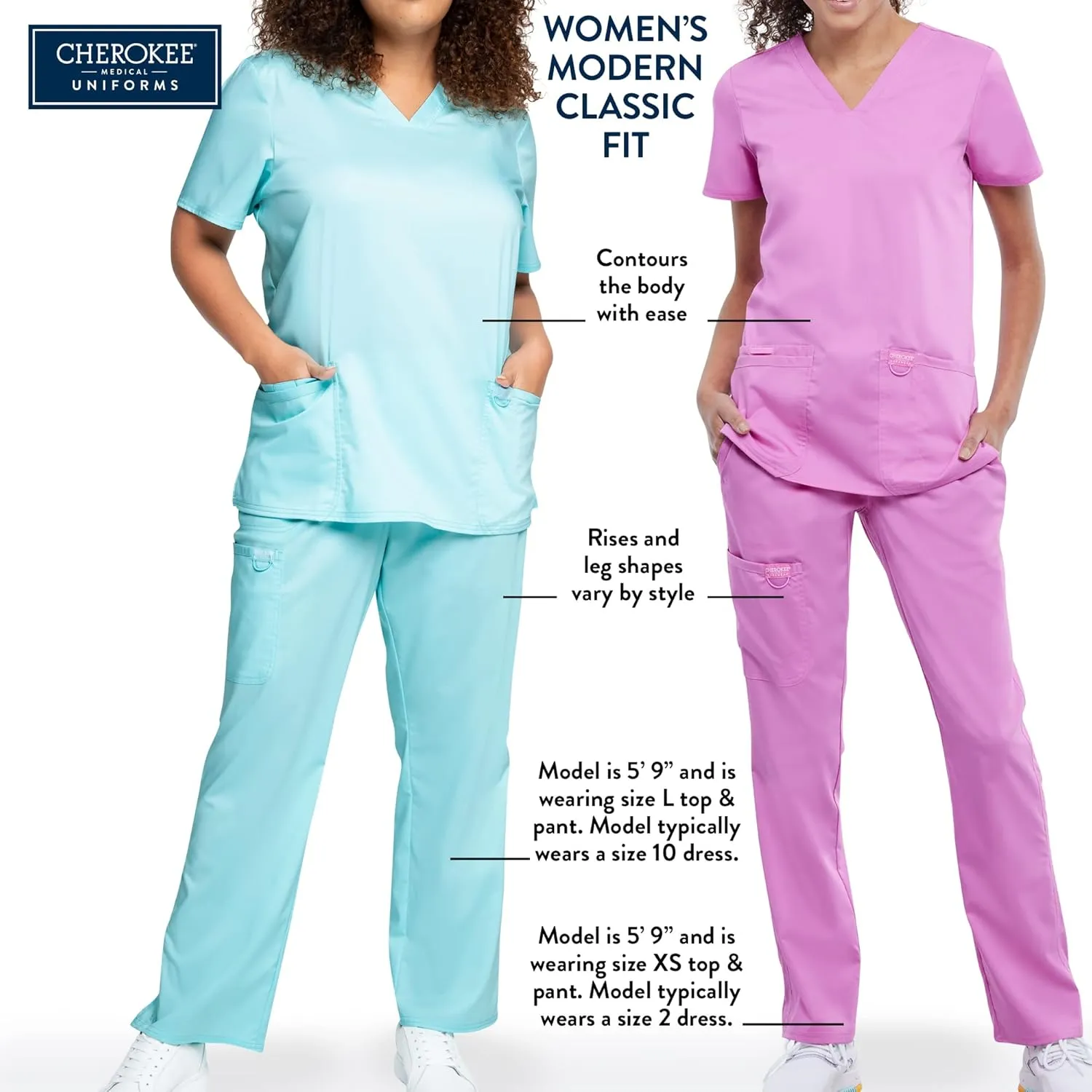 Cherokee Women Scrubs Top Workwear Revolution Tuckable Snap Front Polo WW698