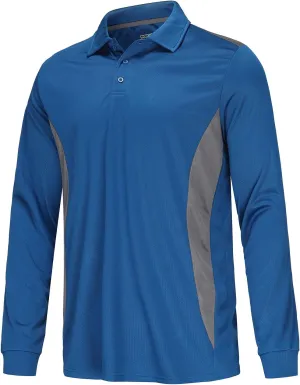 Corna Men's Short Sleeve Polo Shirts L-5XL, UPF 50  Moisture Wicking Casual Performance Dry Fit Golf Shirts