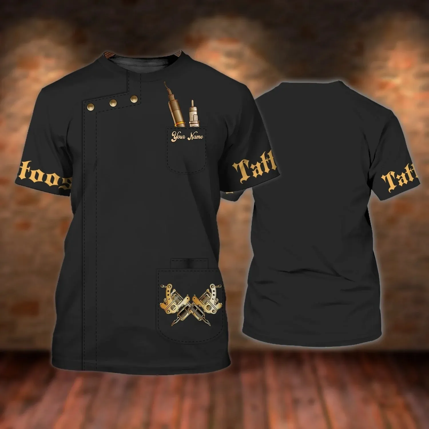 Custom 3D All Over Print T Shirt For Tatoo Artist Shop, Tattoo Shirt Men Women, Tattoo Uniform