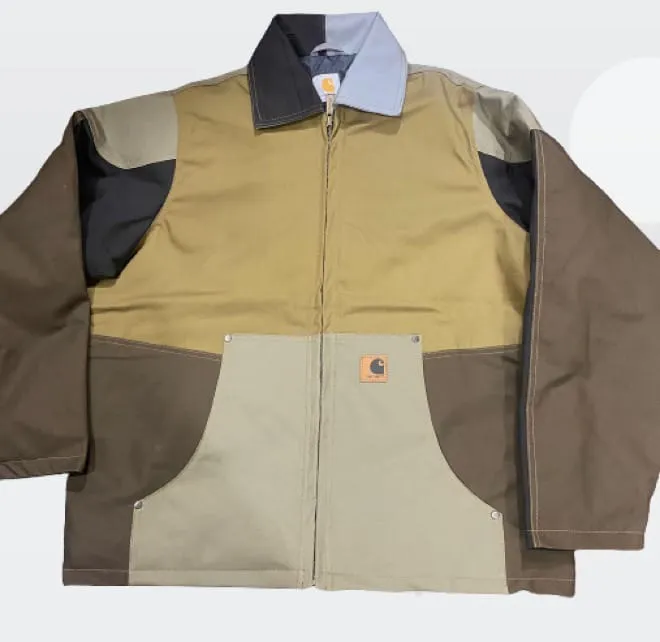 Custom handpick Carhartt style rework patchwork 25 pcs hooded and  25 pcs without hooded