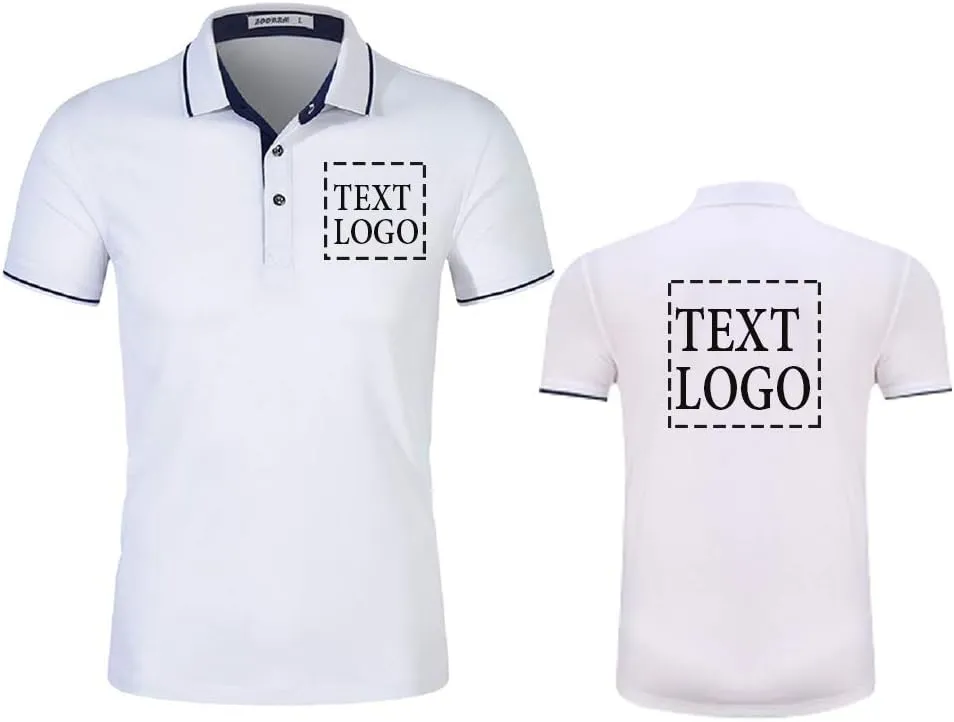 Custom Men's Women's Novelty Polo Shirts Add Your Own Text Logo Design Workwear Personalized Tshirt Teamshirt