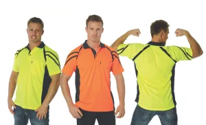 DNC Hi Vis Cool Breathe Stripe Panel Polo Shirt S/S (3979)