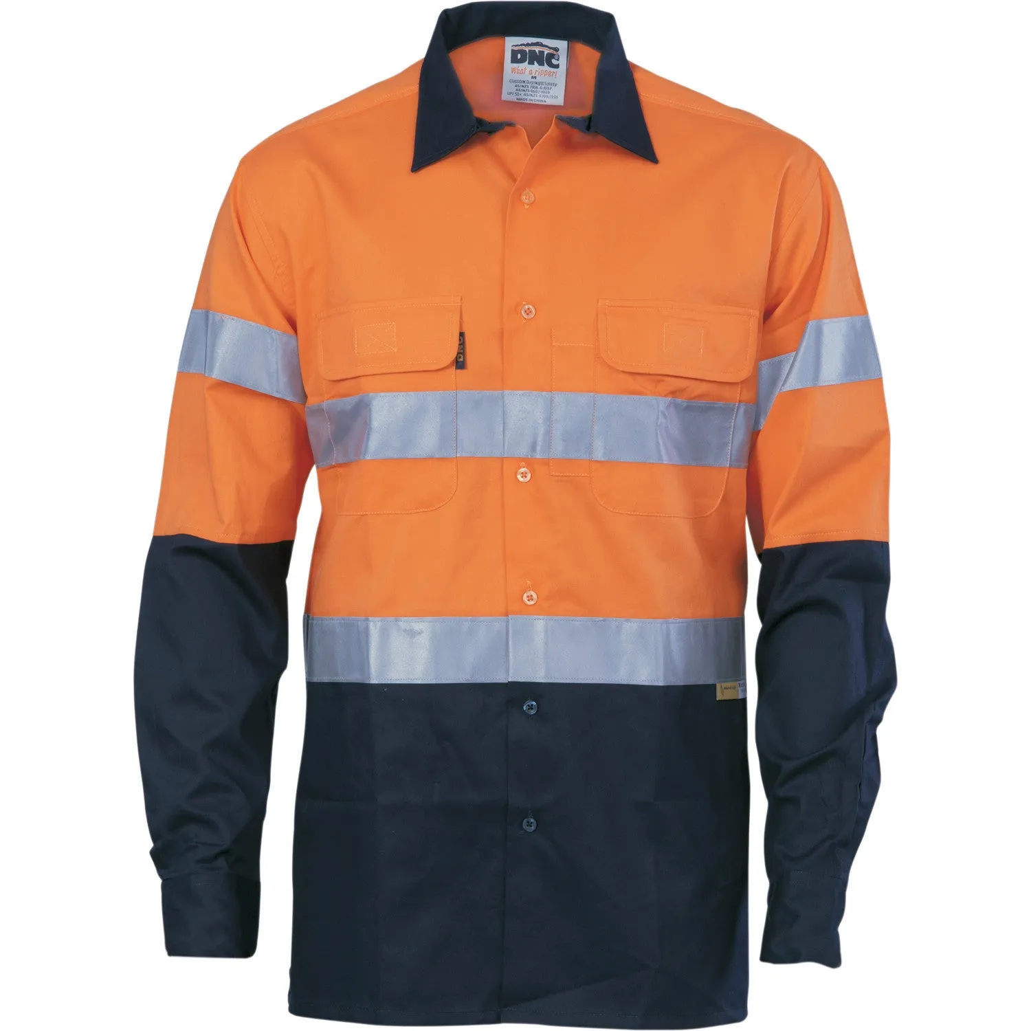 DNC Hi Vis Cool Breeze Cotton Shirt With 3M Value R/T L/S (3988)