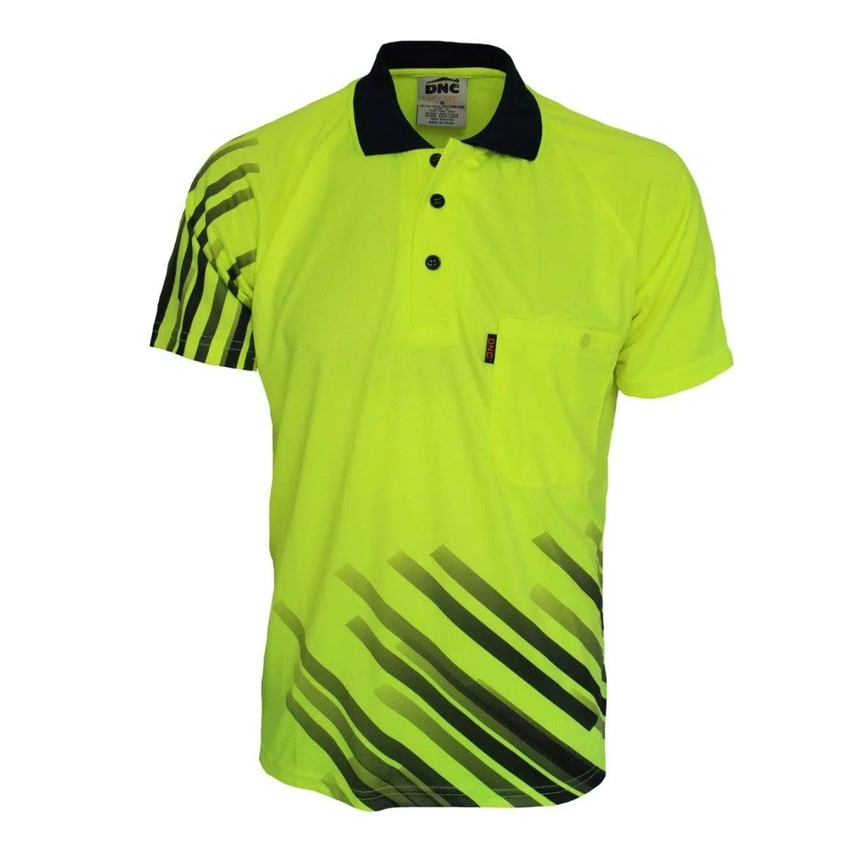 Dnc Workwear Hi-vis Sublimated Stripe Polo - 3565
