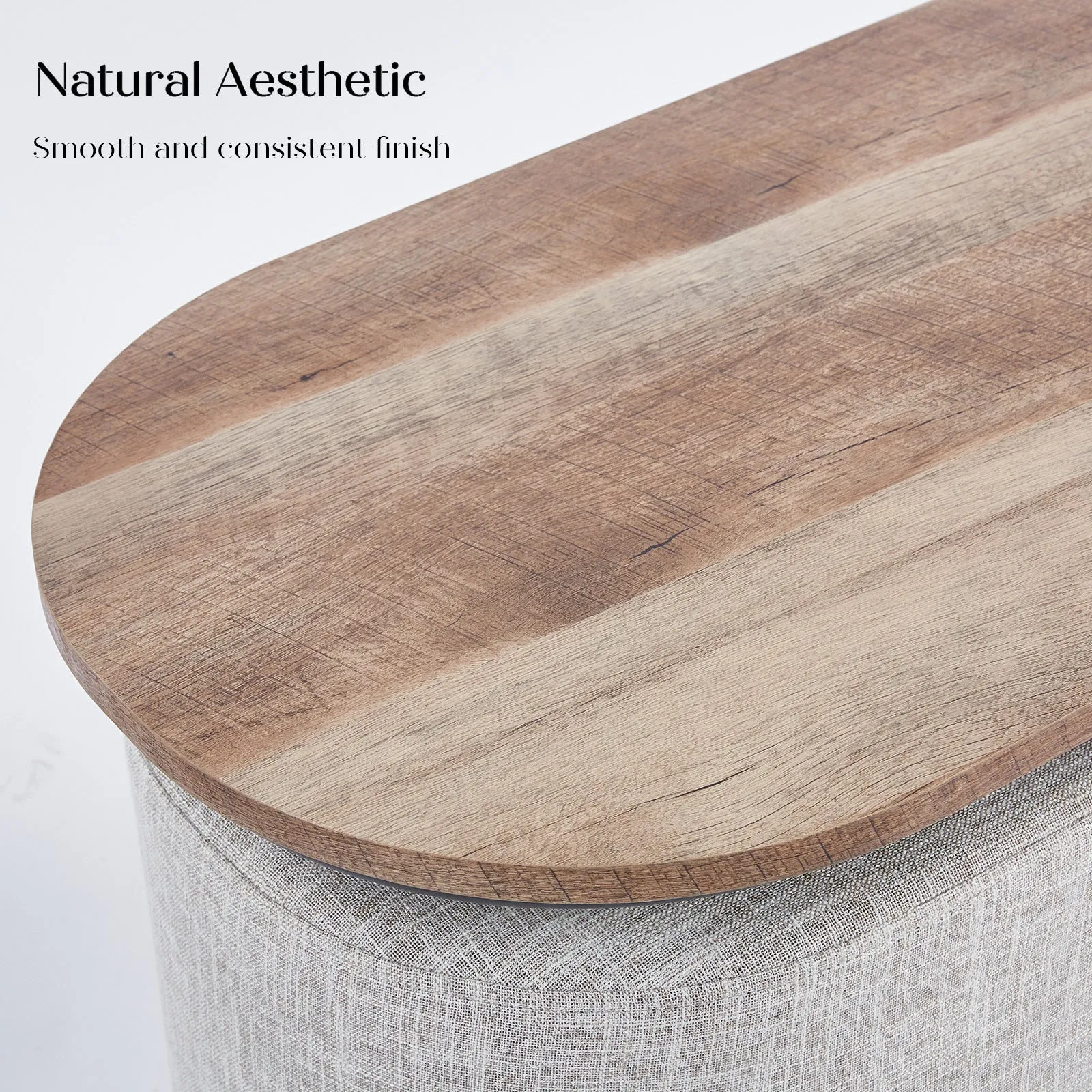 Durable 3 Piece Coffee Table & Ottoman Set, Rustic Industrial - La Bella
