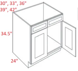 EB10-SB42 Elegant White Assembled 42" Sink Base Cabinet