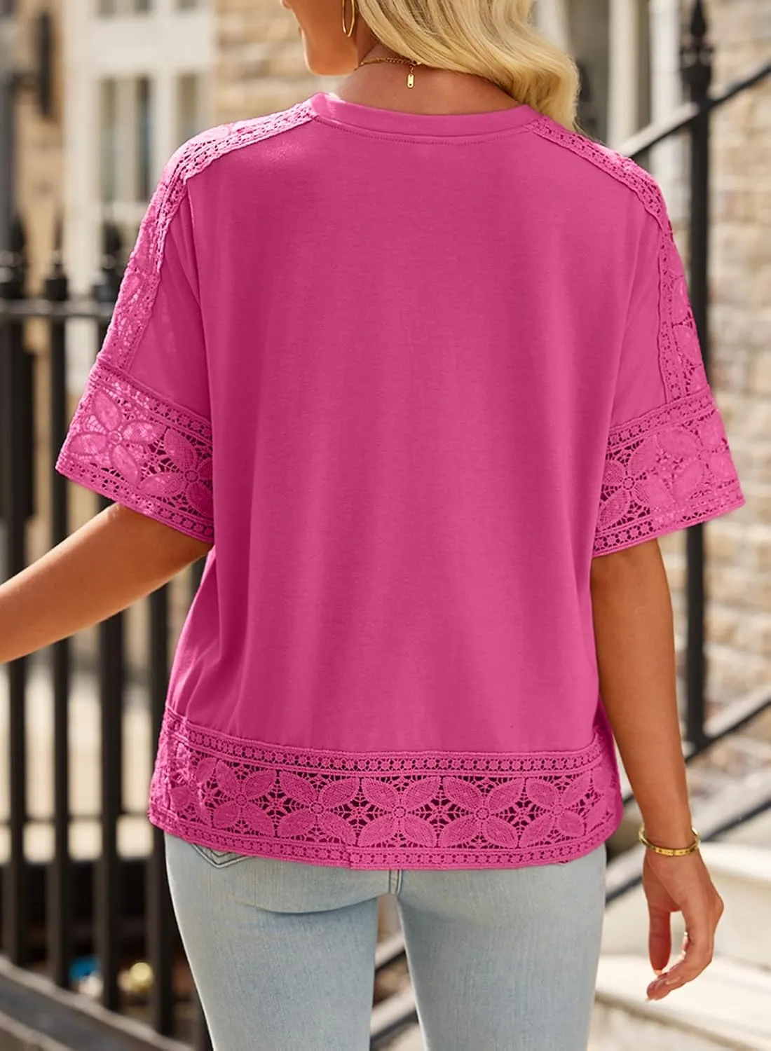 EVALESS Womens Spring Tops Crewneck Short Sleeve Basic Tee Shirts Oversized Summer Outfits Dressy Casual Blouses 2025