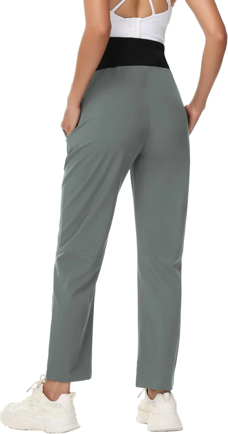 Foucome Women's Maternity Work Pants Comfy Casual Pregnancy Scrub Pants Straight Leg Workwear Scrubs