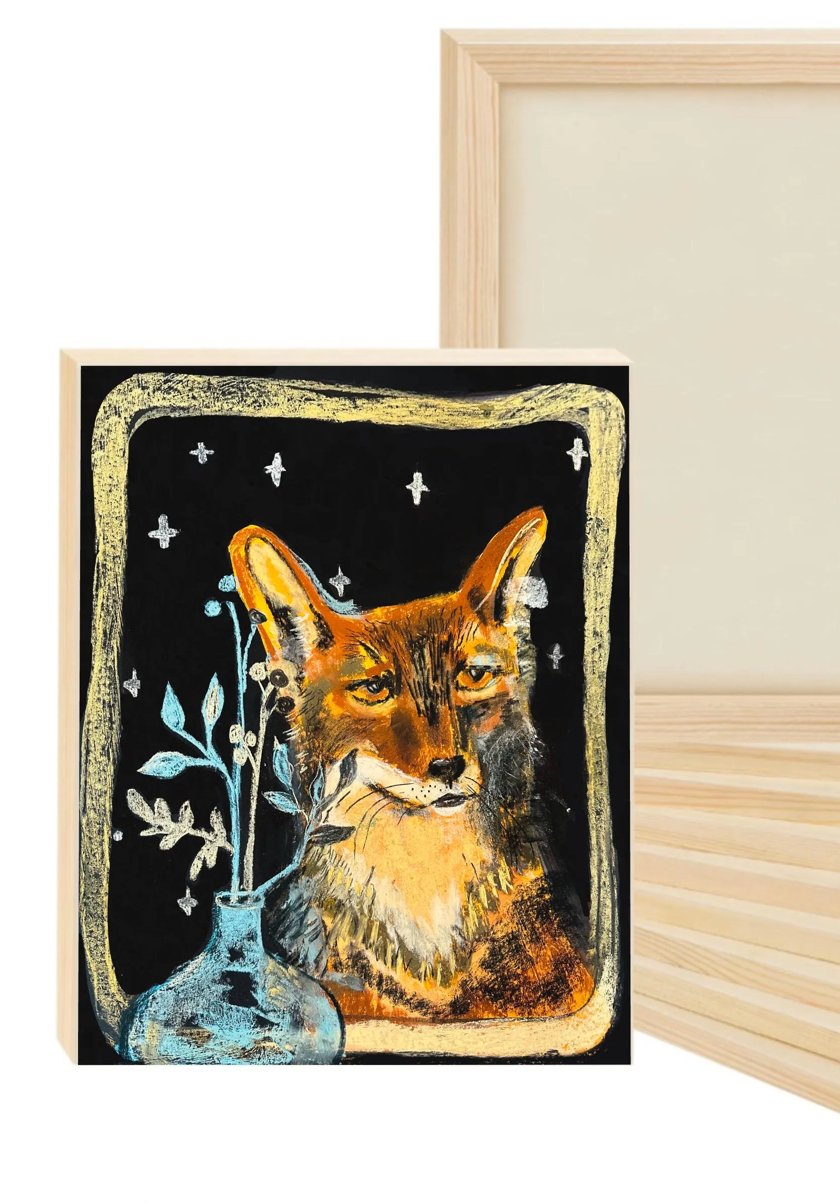 Fox with the Vase Painting, Looking in Wall Art