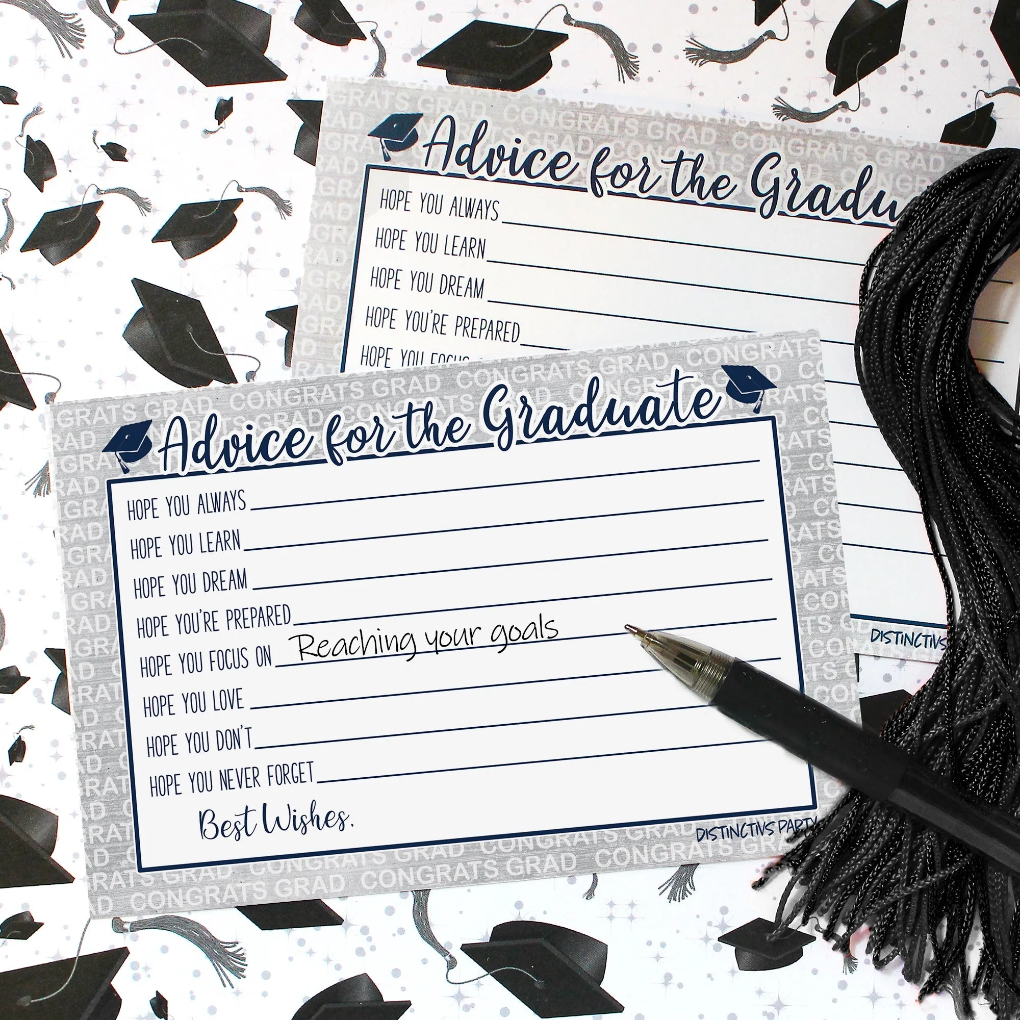 Graduation Party Class of 2024: Graduation Advice Cards – 11 School Colors - 25 Cards