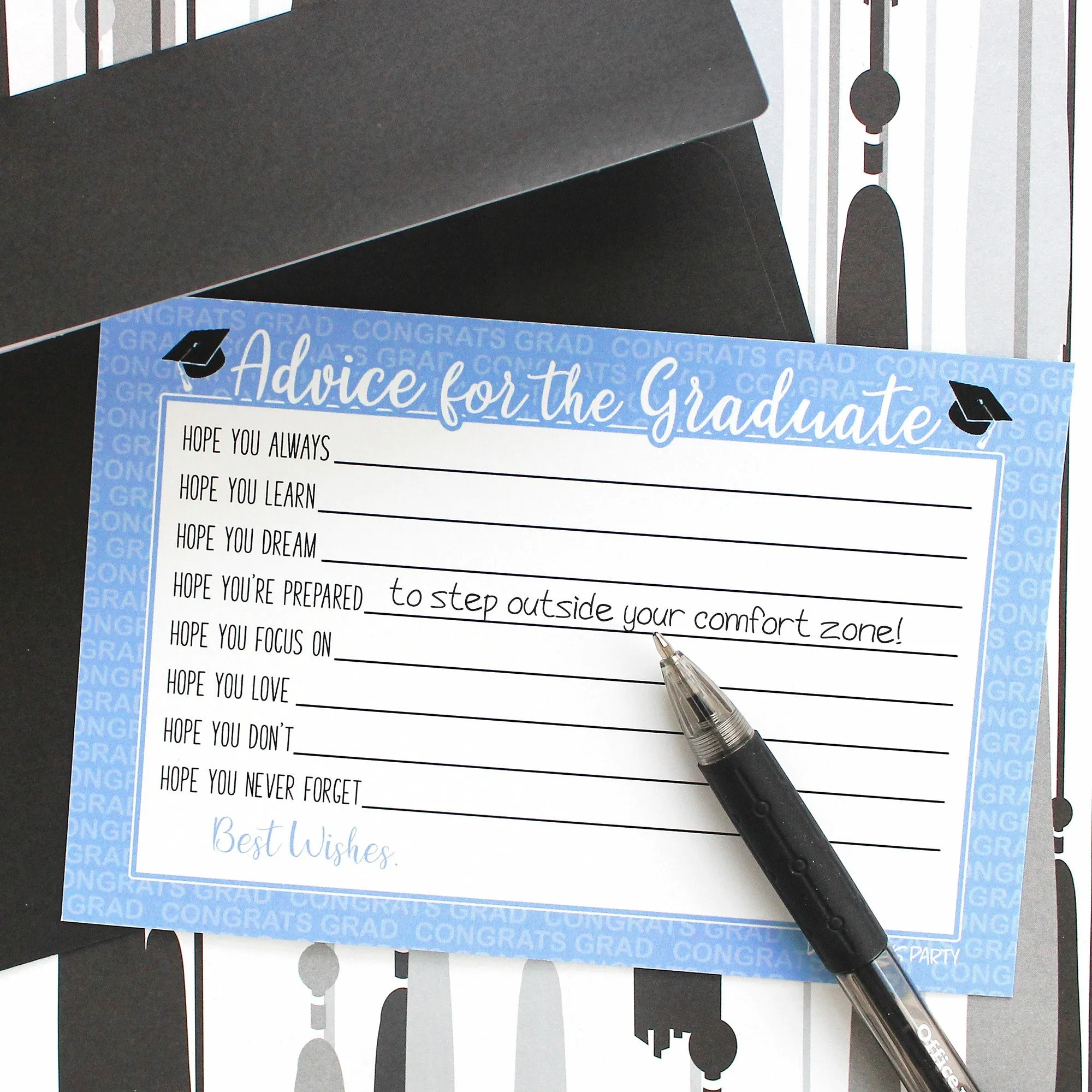 Graduation Party Class of 2024: Graduation Advice Cards – 11 School Colors - 25 Cards