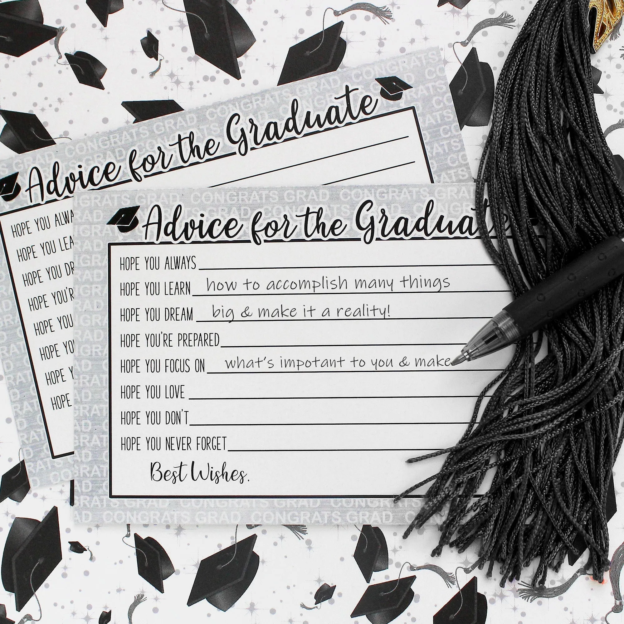 Graduation Party Class of 2024: Graduation Advice Cards – 11 School Colors - 25 Cards