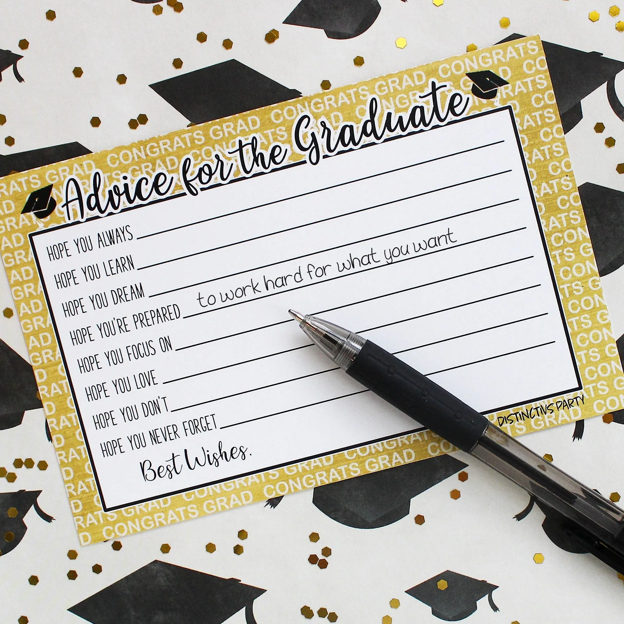 Graduation Party Class of 2024: Graduation Advice Cards – 11 School Colors - 25 Cards