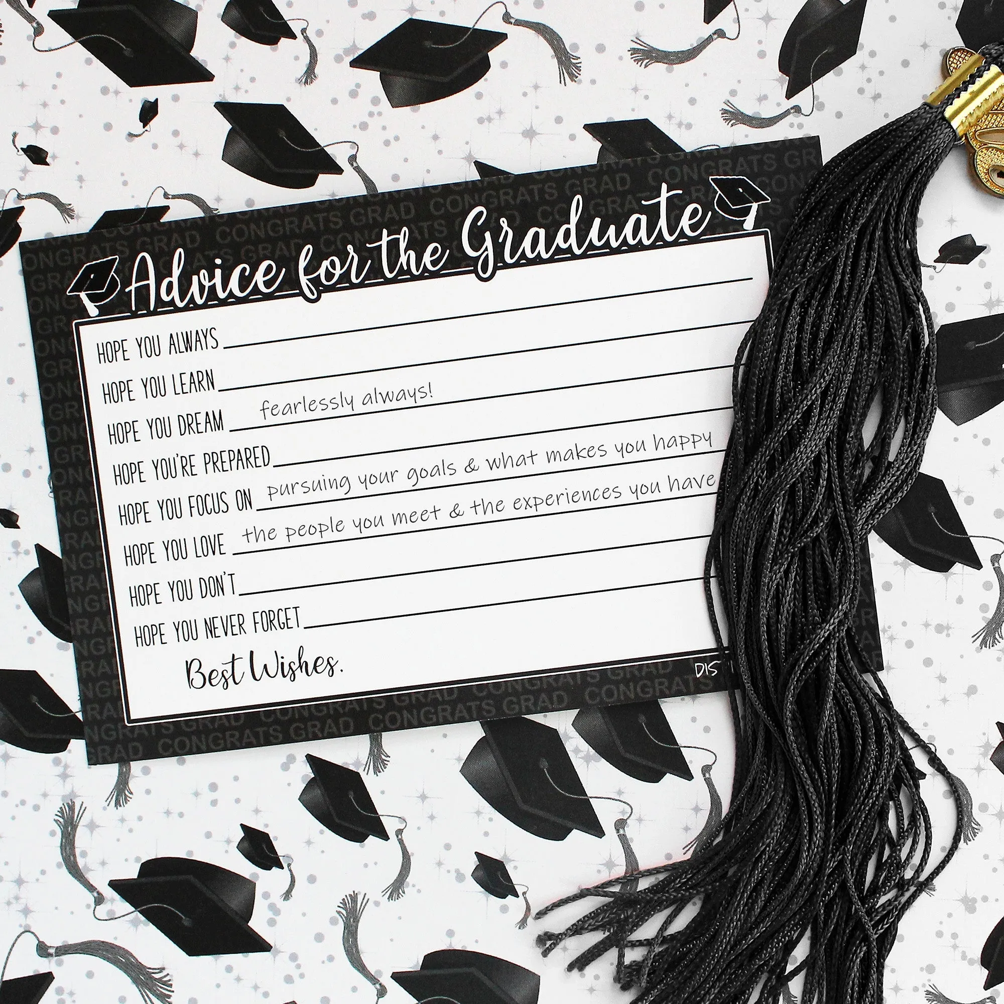 Graduation Party Class of 2024: Graduation Advice Cards – 11 School Colors - 25 Cards