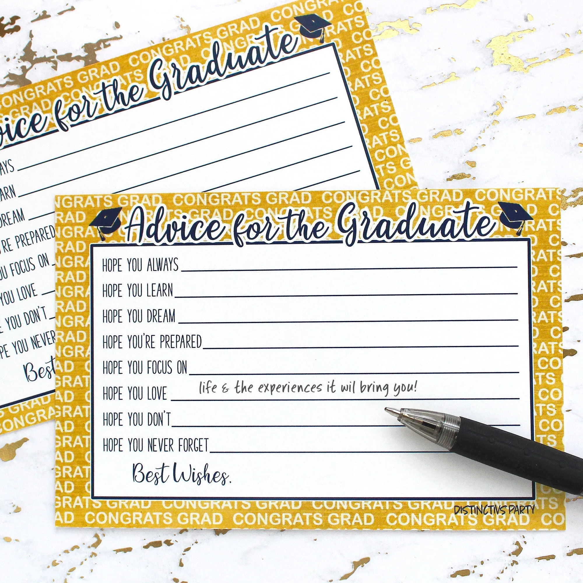 Graduation Party Class of 2024: Graduation Advice Cards – 11 School Colors - 25 Cards