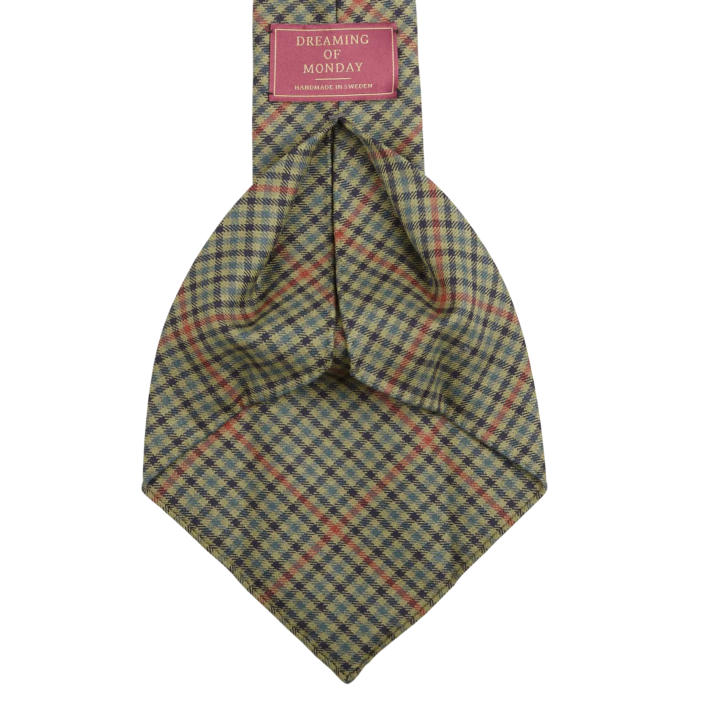 Green Micro Gunclub Checked 7-Fold Wool Tie