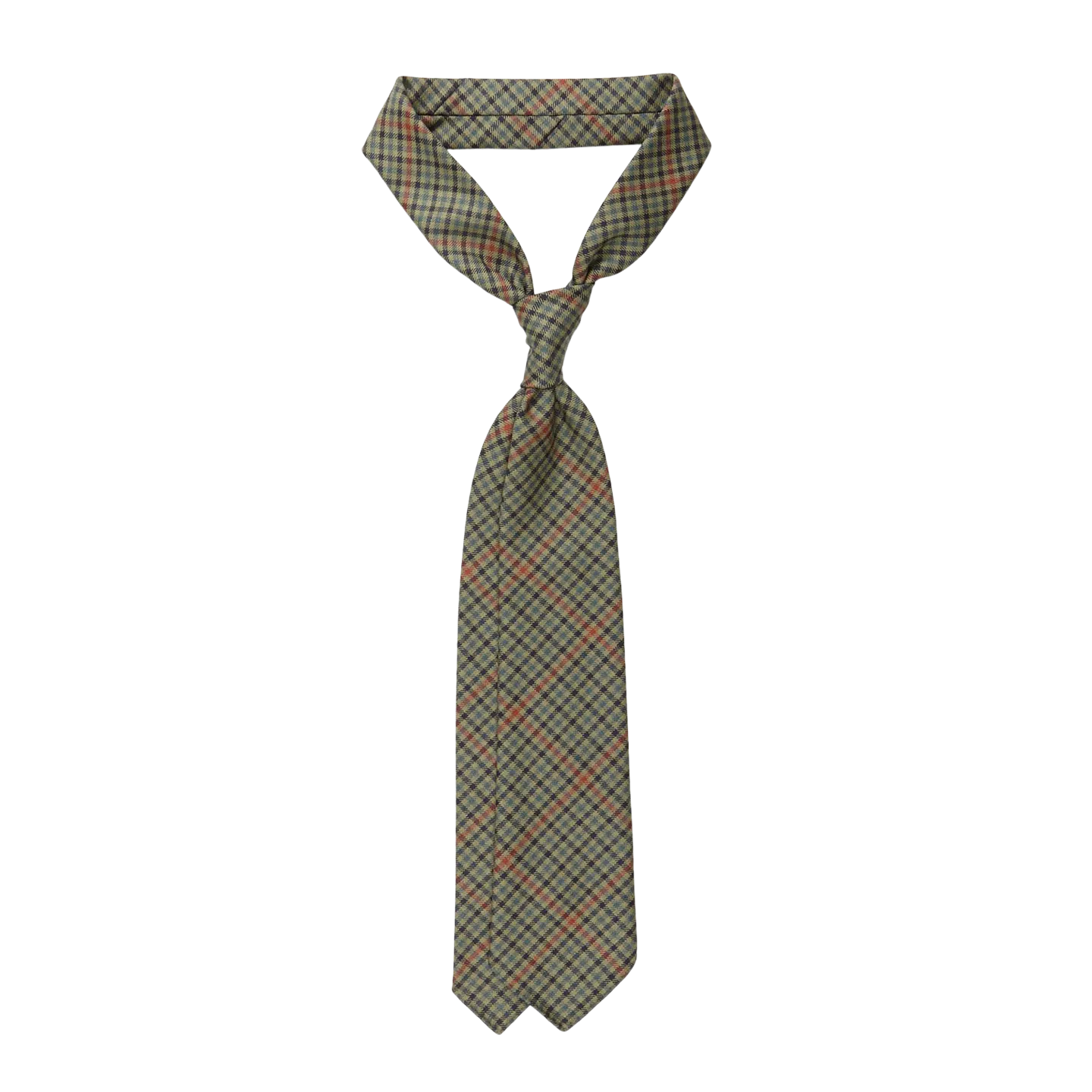 Green Micro Gunclub Checked 7-Fold Wool Tie