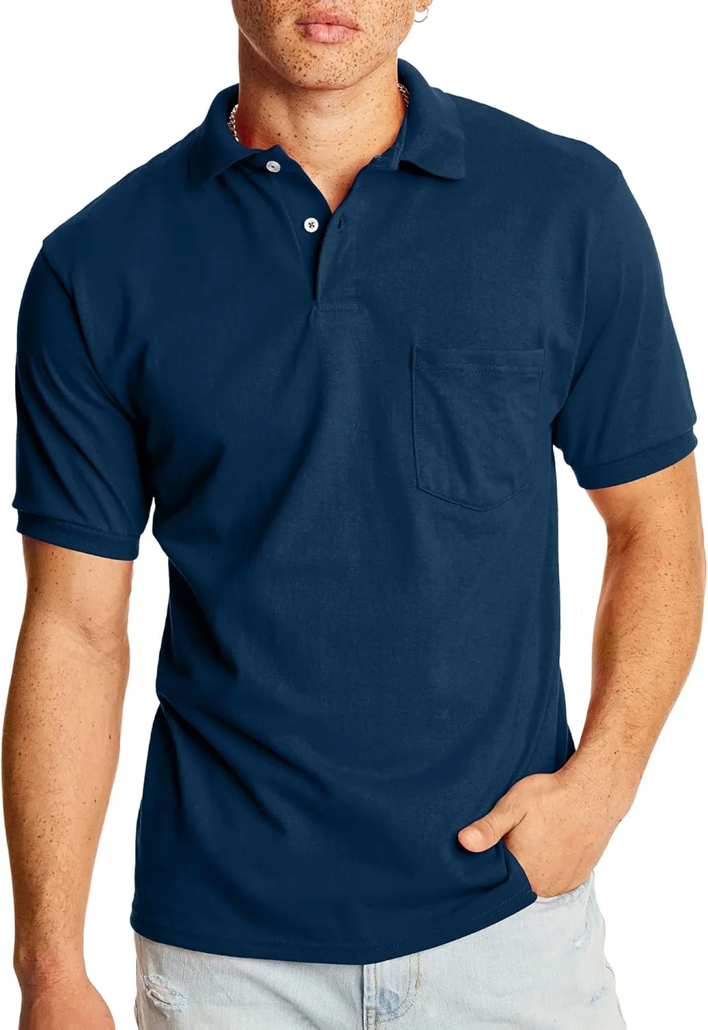 Hanes Men's Short-Sleeve Jersey Pocket Polo (Pack of 2)