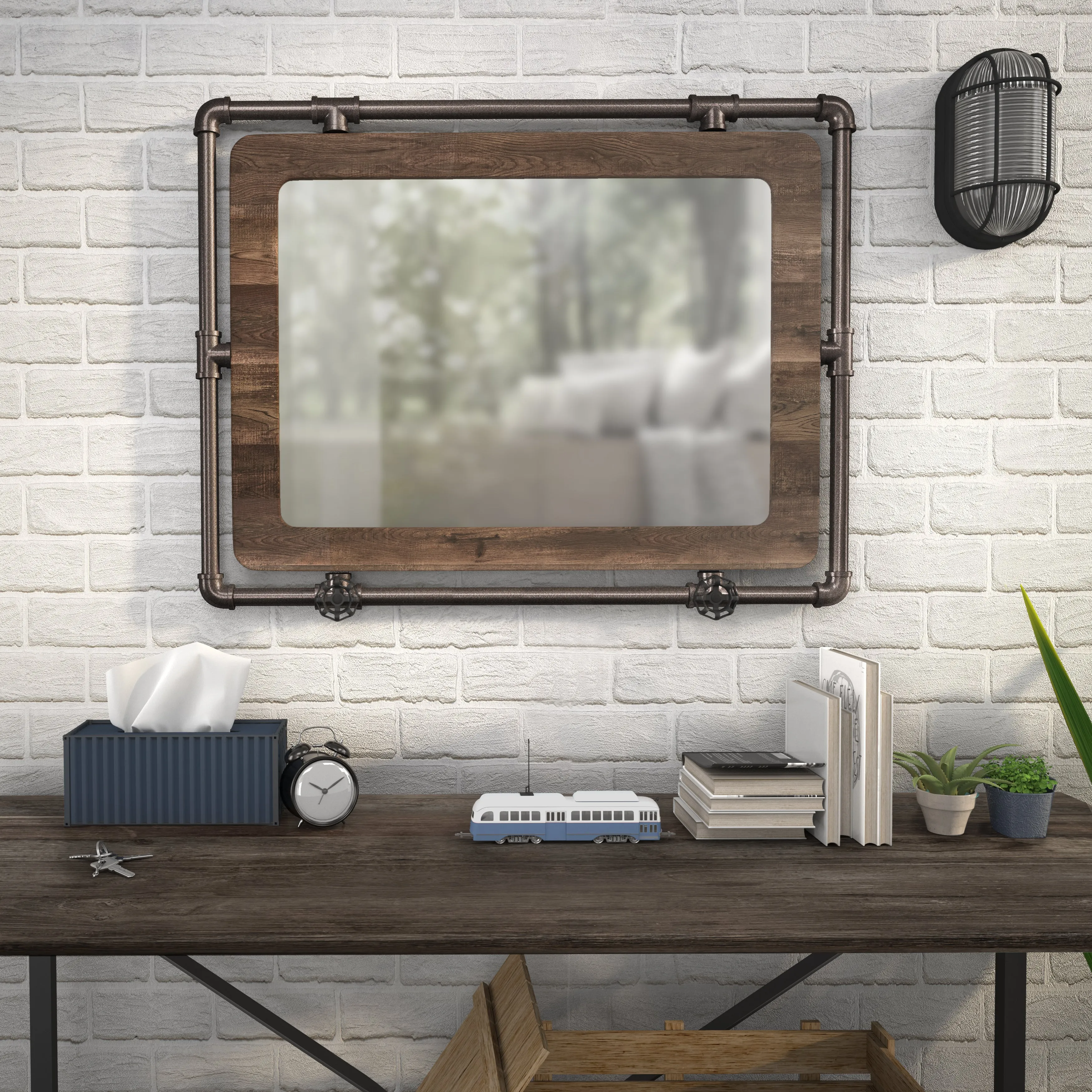 Histon Industrial Accent Wall Mirror