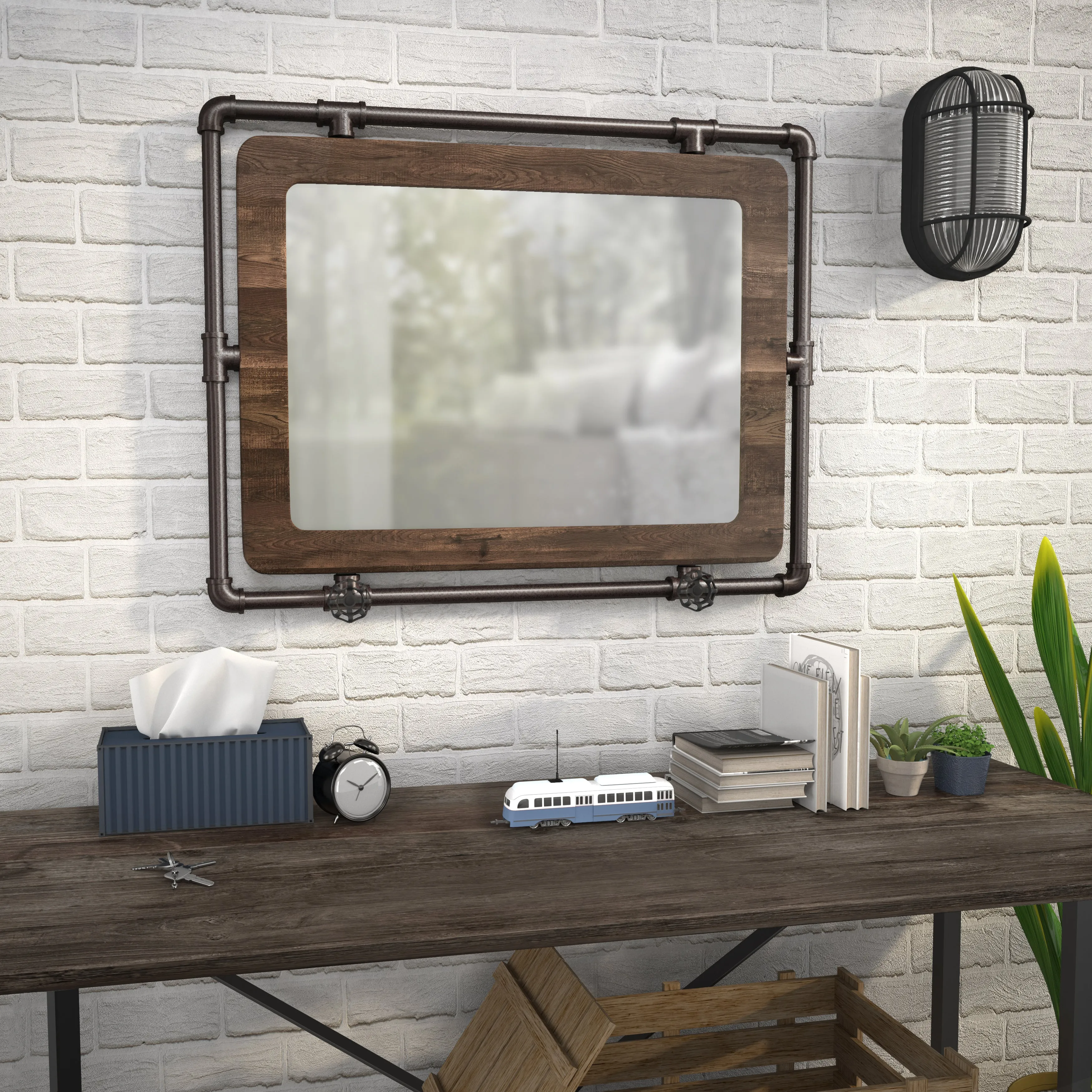 Histon Industrial Accent Wall Mirror