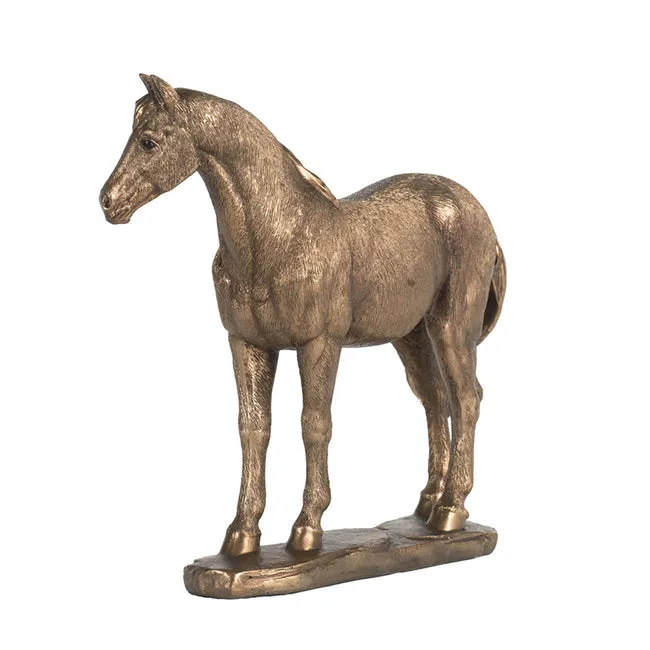 Horse Statue in Rustic Gold Finish 18cmh