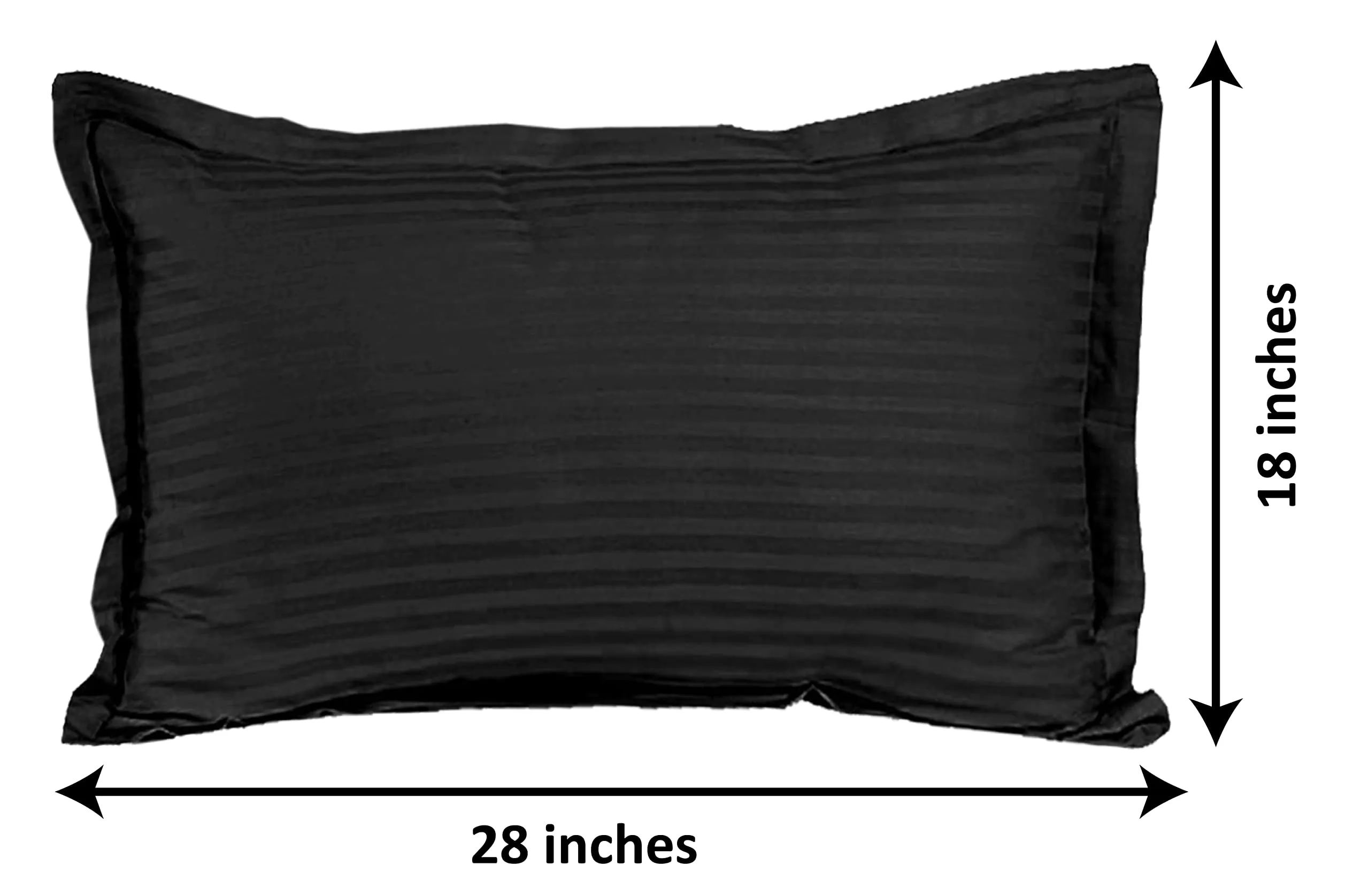 Kuber Industries Lining Design Breathable & Soft Cotton Pillow Cover/Protector/Case- 18x28 Inch, Set of 4 (Black)-HS43KUBMART26775
