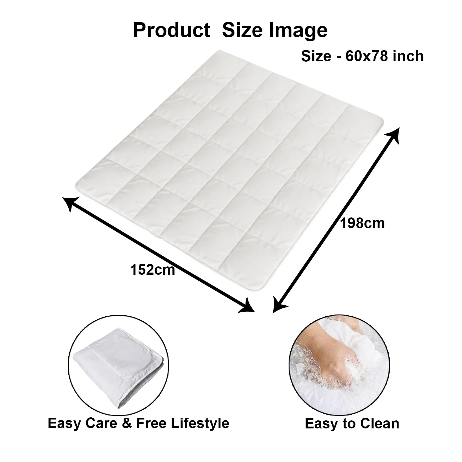 Kuber Industries Mattress Protector|Soft Cotton Breathable Mattress Protector|Waterproof Mattress Protector|Quilted Cover with Elastic Band Straps|60x78 (White)