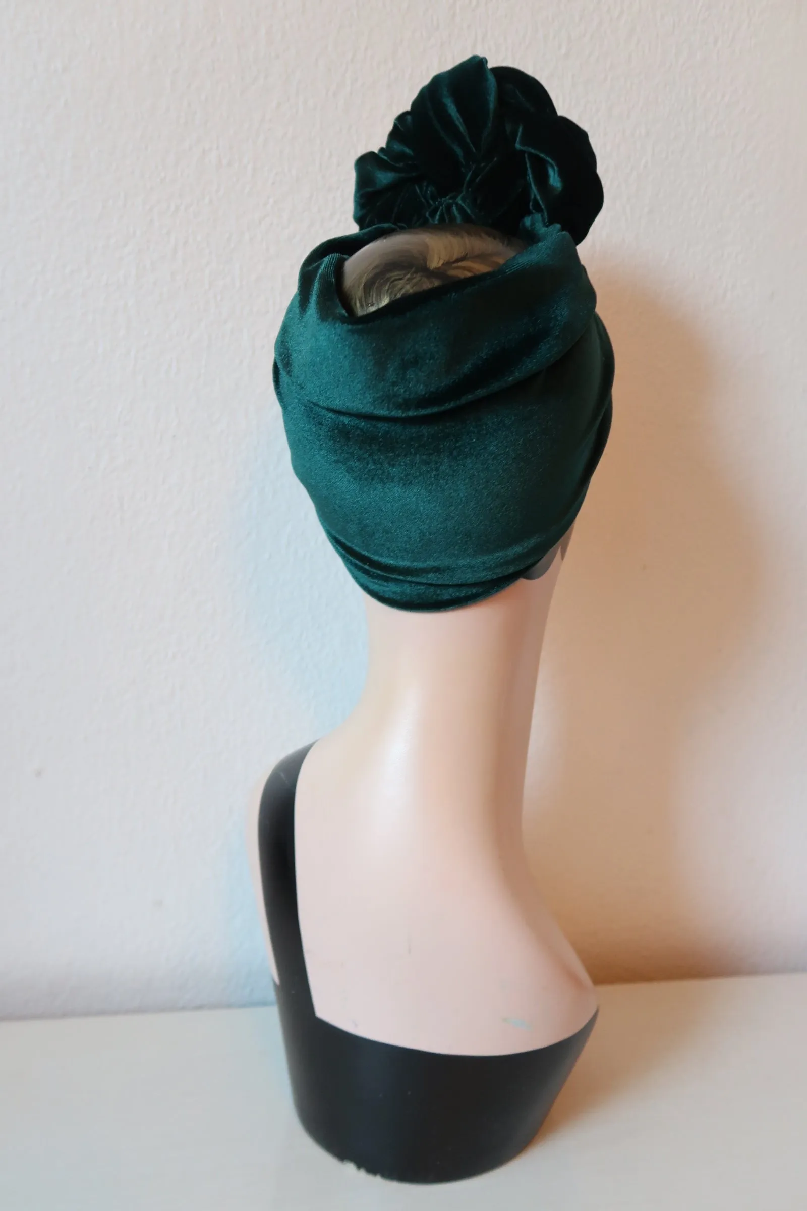 Made To Order: SLOUCHY KNOT Velvet Headband in 4 colours in black, claret, bottle green & dusky pink